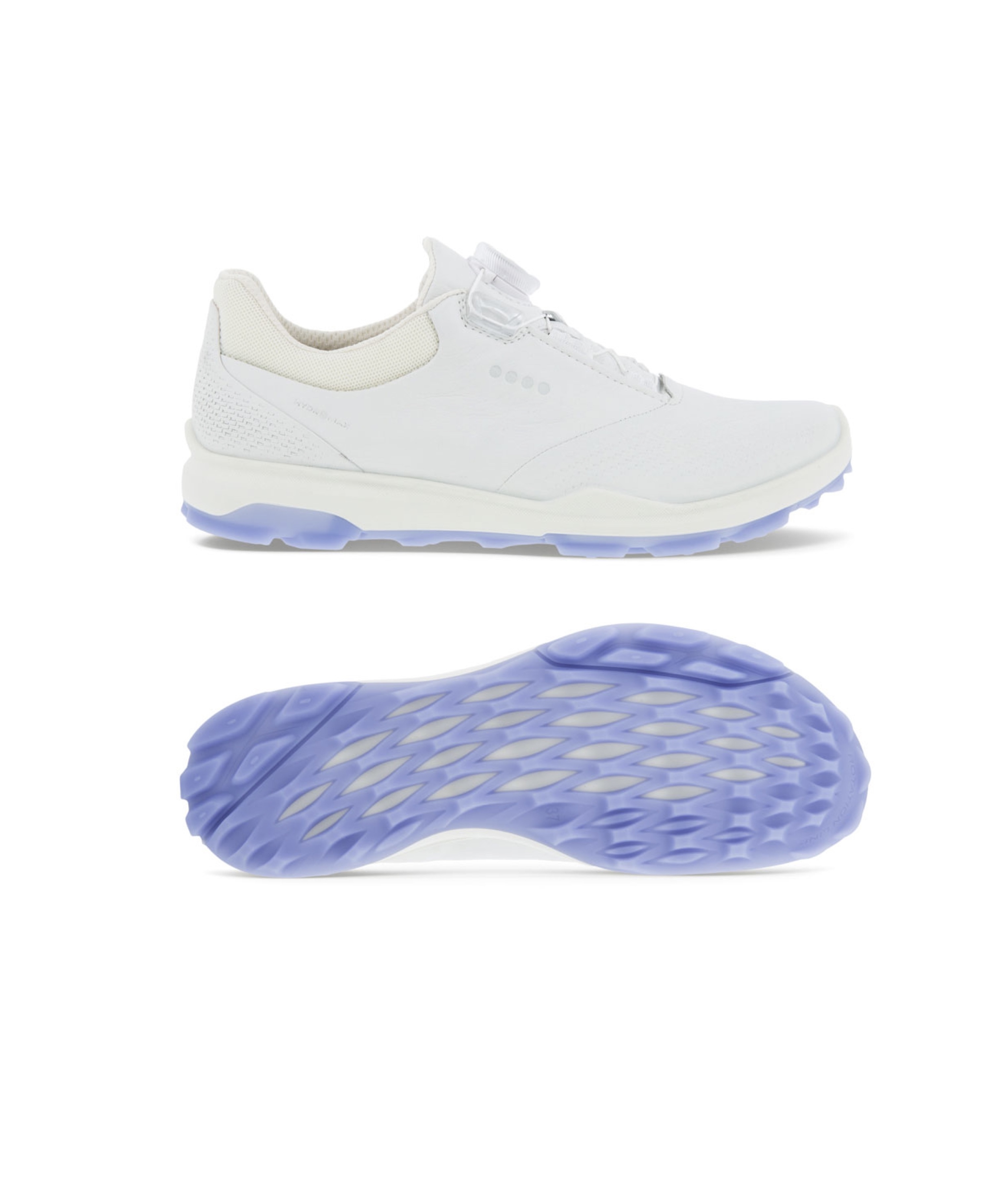 女款/4M ECCO正品折扣/ ECCO LADIES BOA HYBRID 3 LADIES GOLF SHOES WHITE/防水軟釘旋鈕式高爾夫球鞋