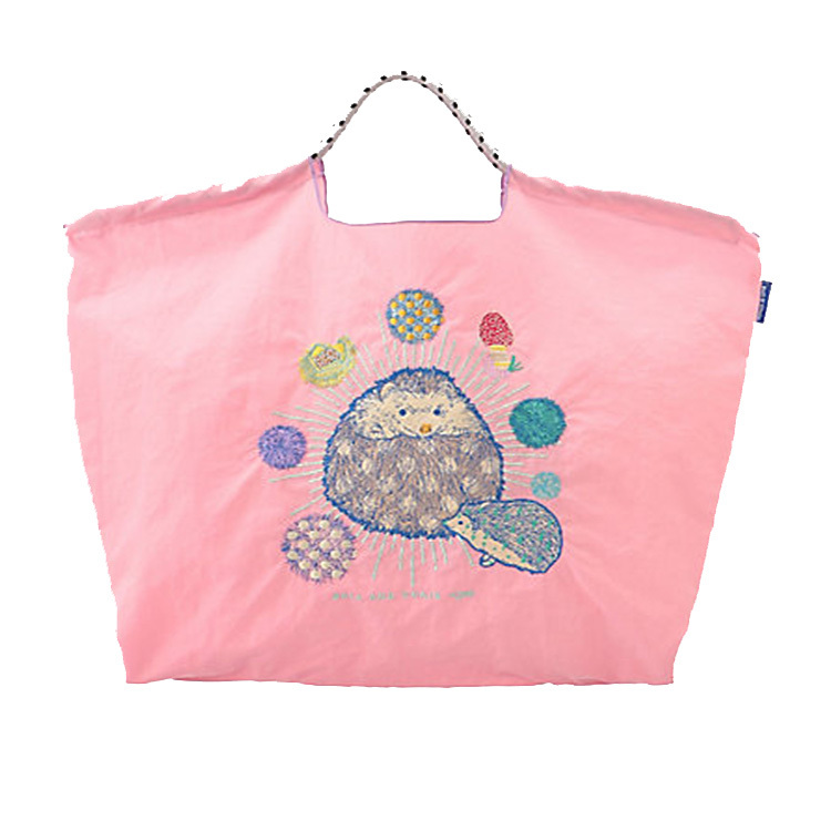 預購｜Ball & Chain 粉紅 刺蝟刺繡環保袋 L