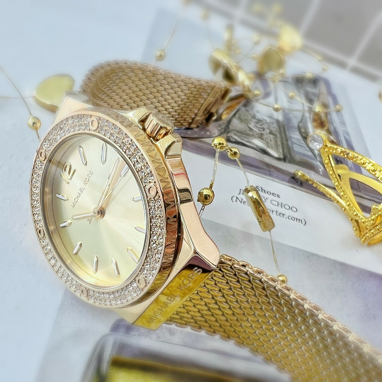 【MICHAEL KORS】圈鑽LOGO米蘭腕錶 MK7335 37mm 現代鐘錶