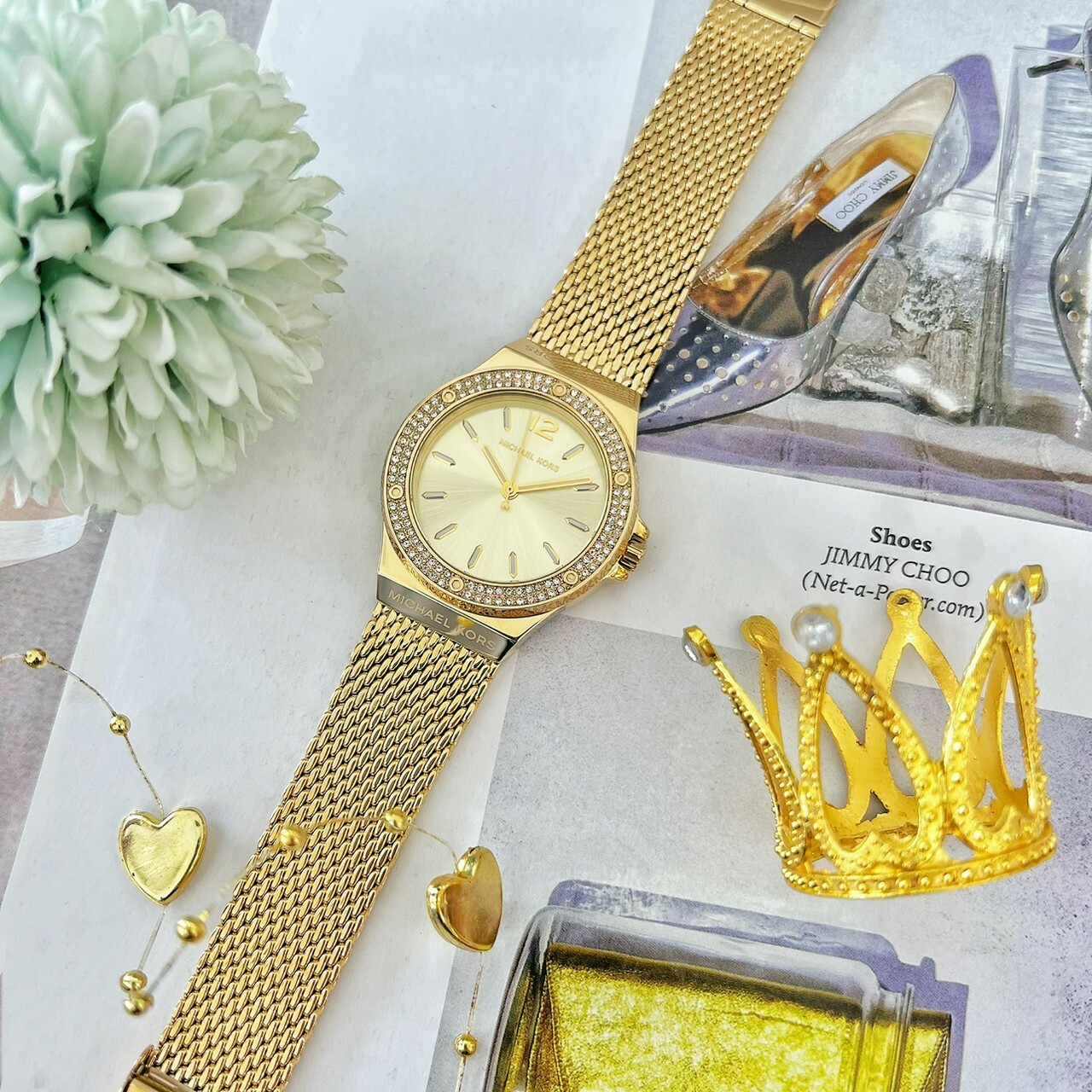 【MICHAEL KORS】圈鑽LOGO米蘭腕錶 MK7335 37mm 現代鐘錶