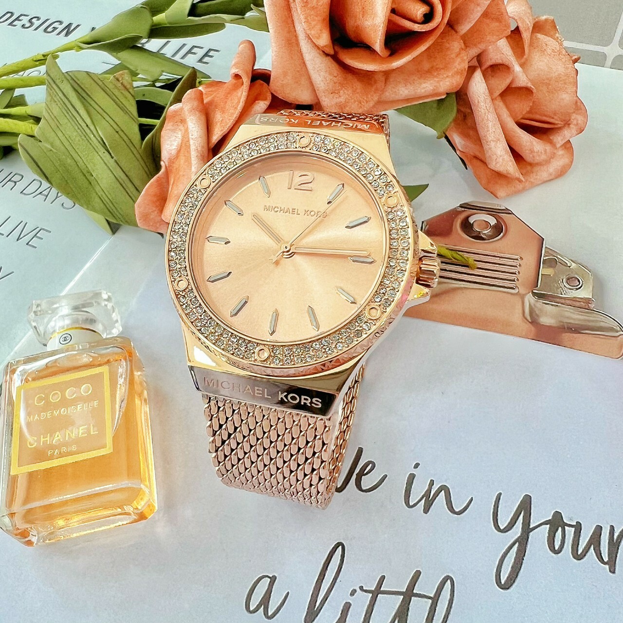 【MICHAEL KORS】圈鑽LOGO米蘭腕錶 MK7336 37mm 現代鐘錶