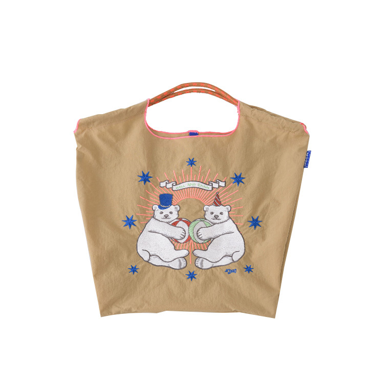 預購｜Ball & Chain 褐色 北極熊刺繡環保袋 M