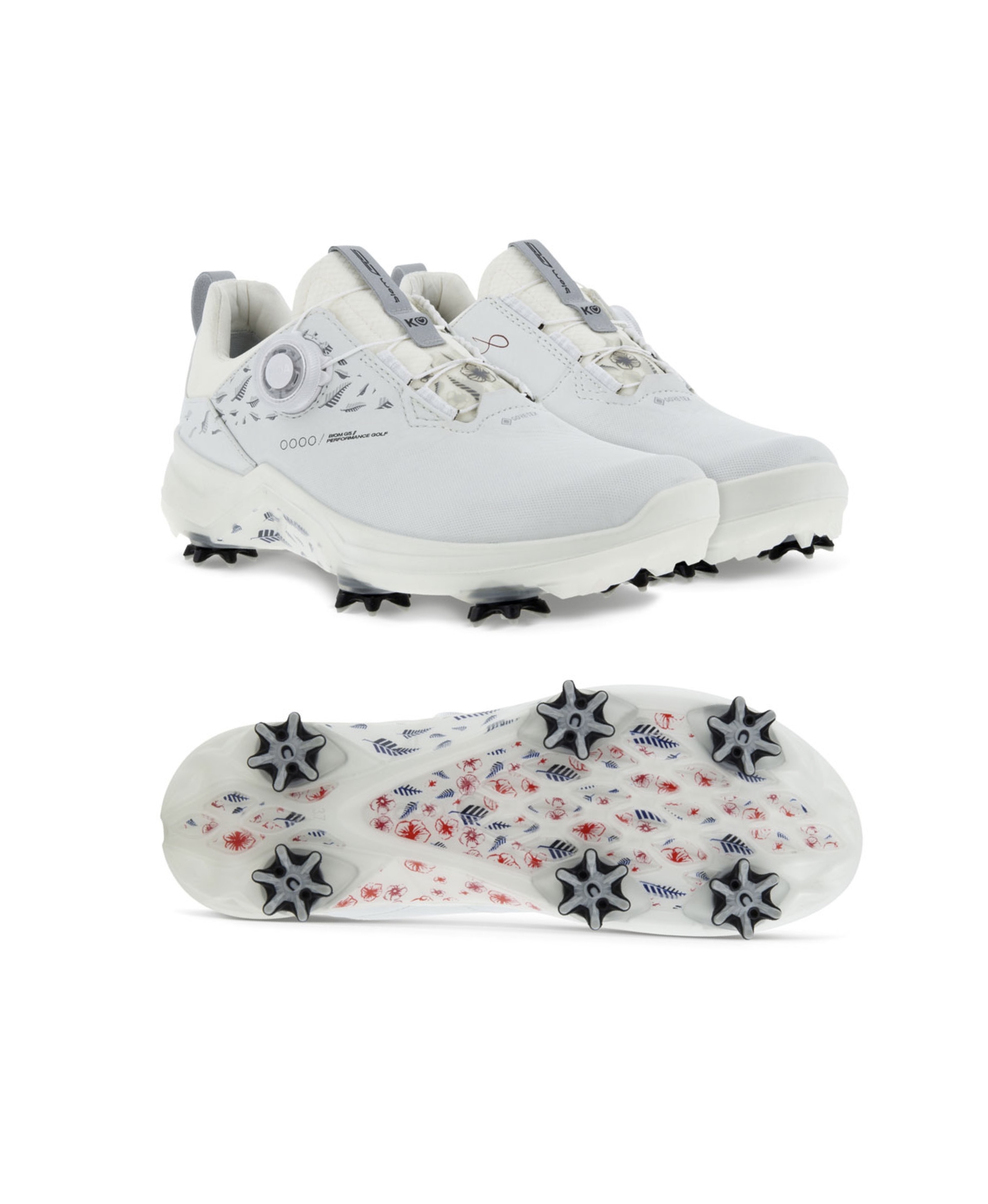女款 4M/ECCO正品/LPGA高寶錦代言同款/ECCO BIOM G5 LK BOA GORE-TEX LADIES GOLF SHOE WHITE/防水有釘高爾夫球鞋