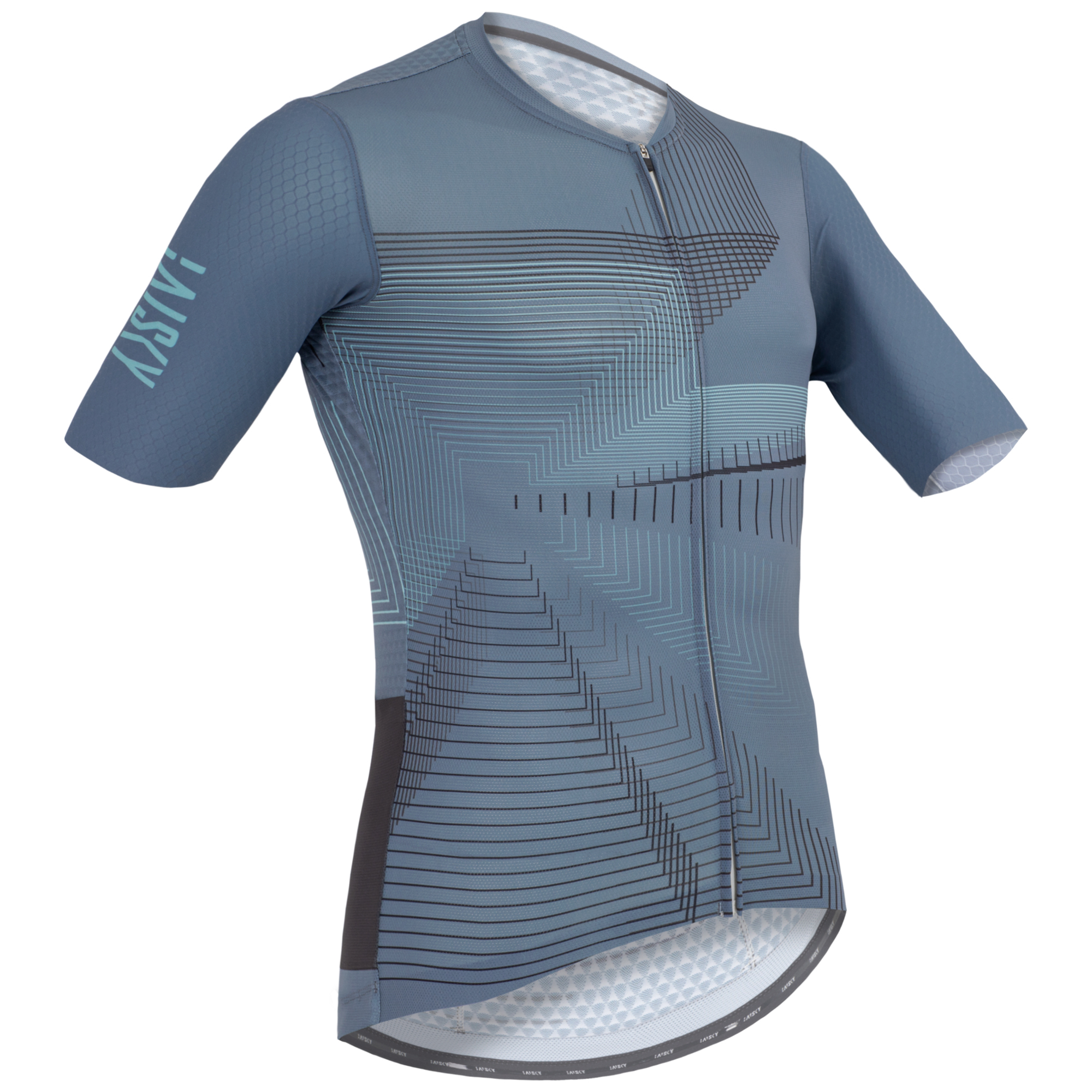 男款空力短車衣 縱橫 灰藍