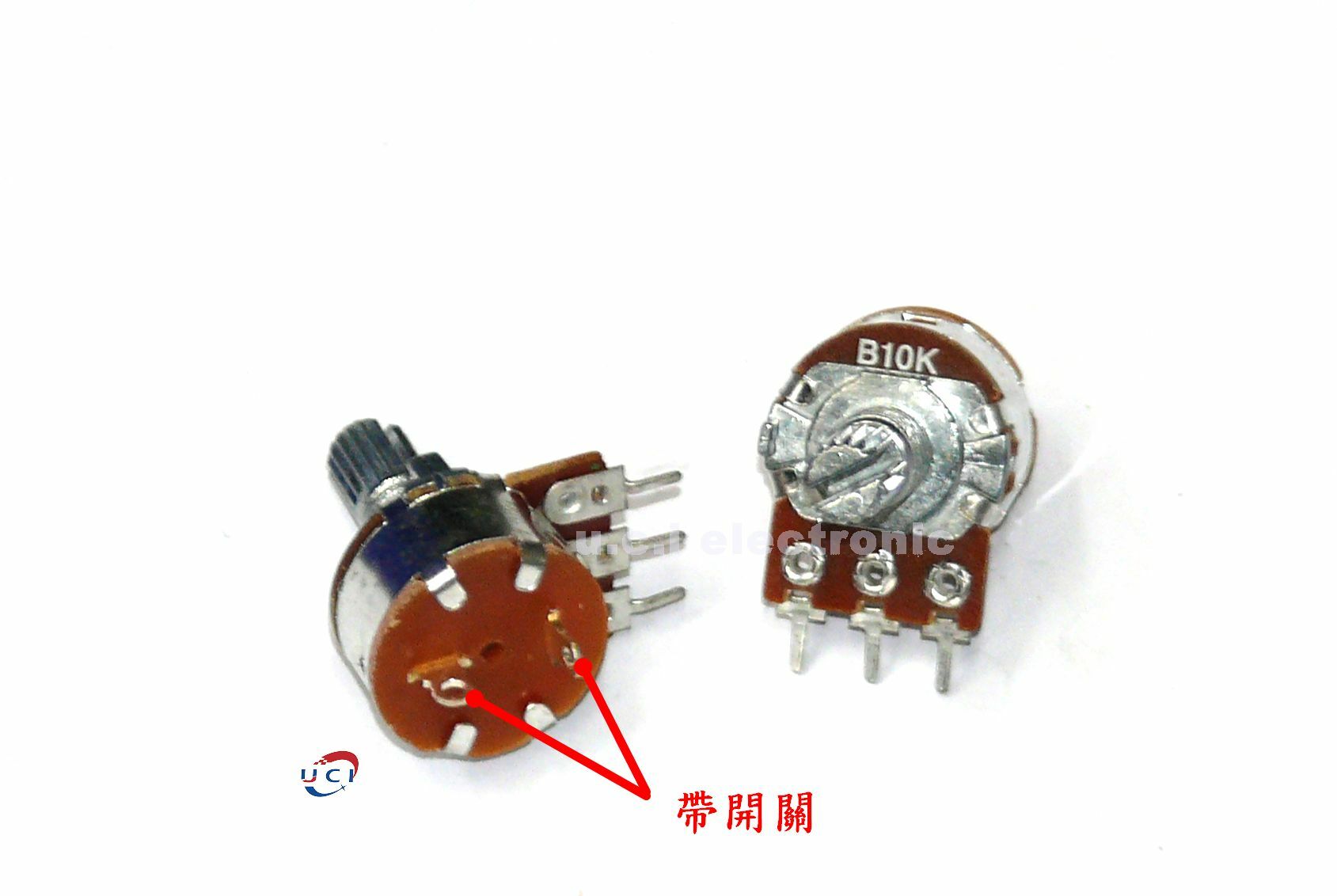 【UCI電子】 (K-3) WH148 單聯帶開關電位器 B10K 可變電阻 帶開關