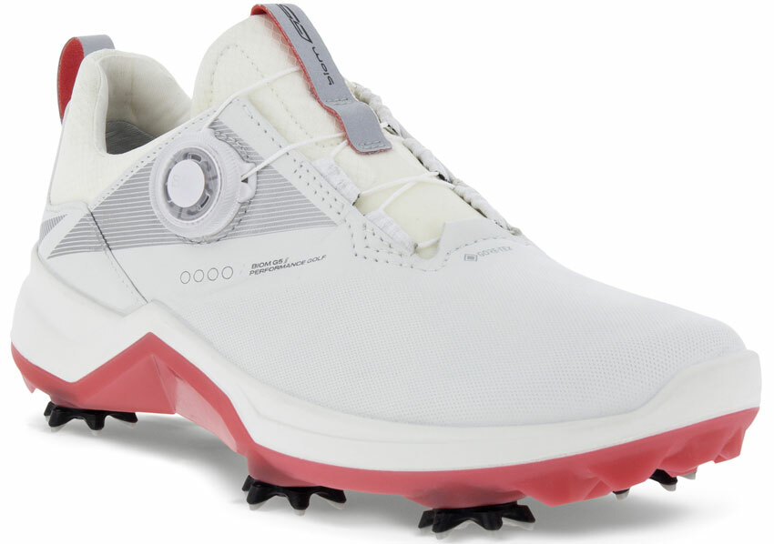 女款 4M/ECCO正品/LPGA高寶錦代言同款/ECCO BIOM G5 LK BOA GORE-TEX LADIES GOLF SHOE WHITE/防水有釘高爾夫球鞋