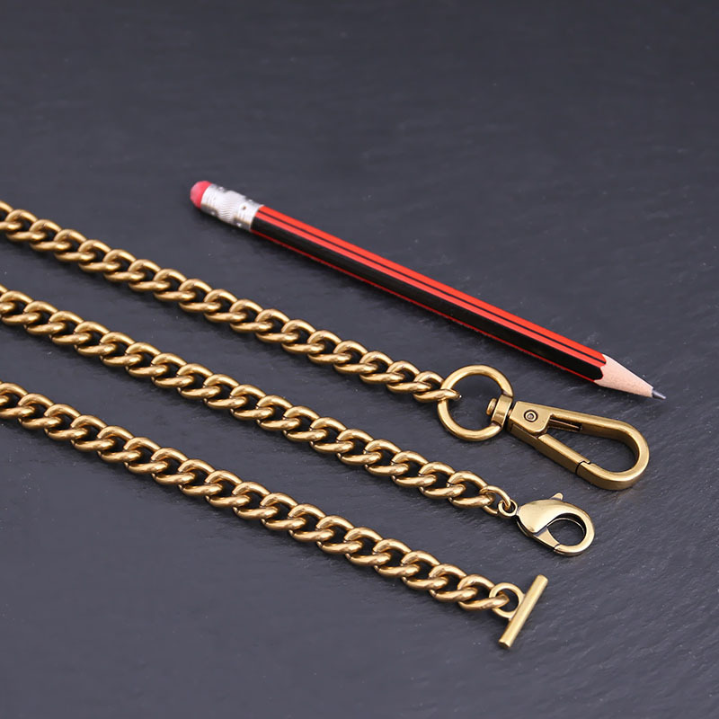 包包女斜挎包粗肩帶復古金色鏈條百搭包帶單賣鏈子配件