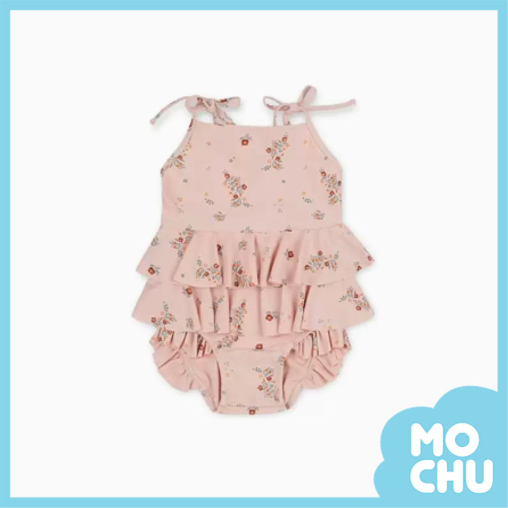 (100碼現貨)碎花吊帶花邊泳裝