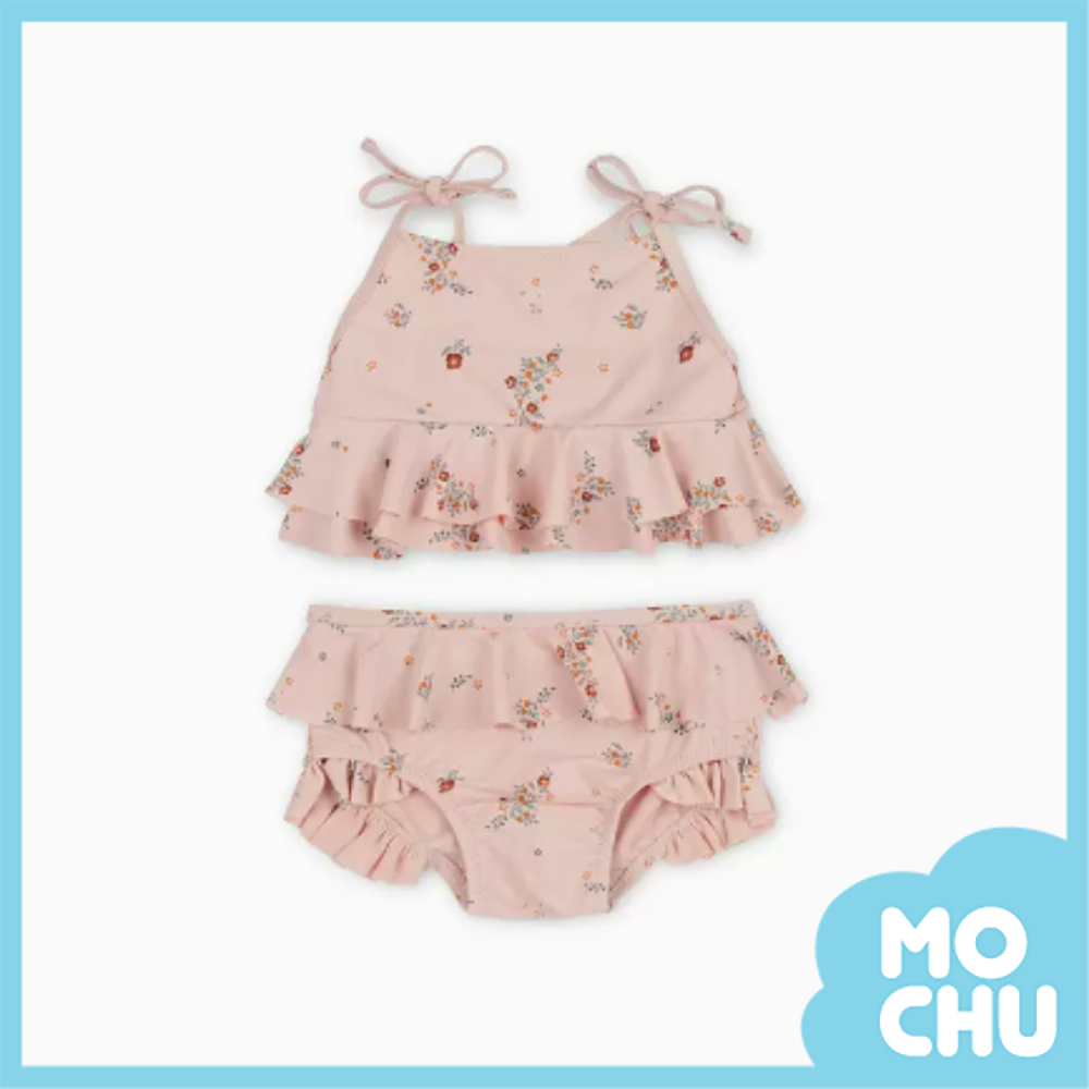 (100碼現貨)碎花吊帶花邊泳裝