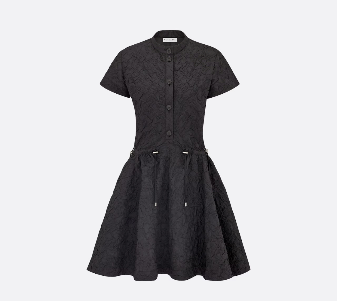 dior flared mid-length dress Dior Or Mid-Length Flared Dress Gold-Tone Cotton Denim – SANDS