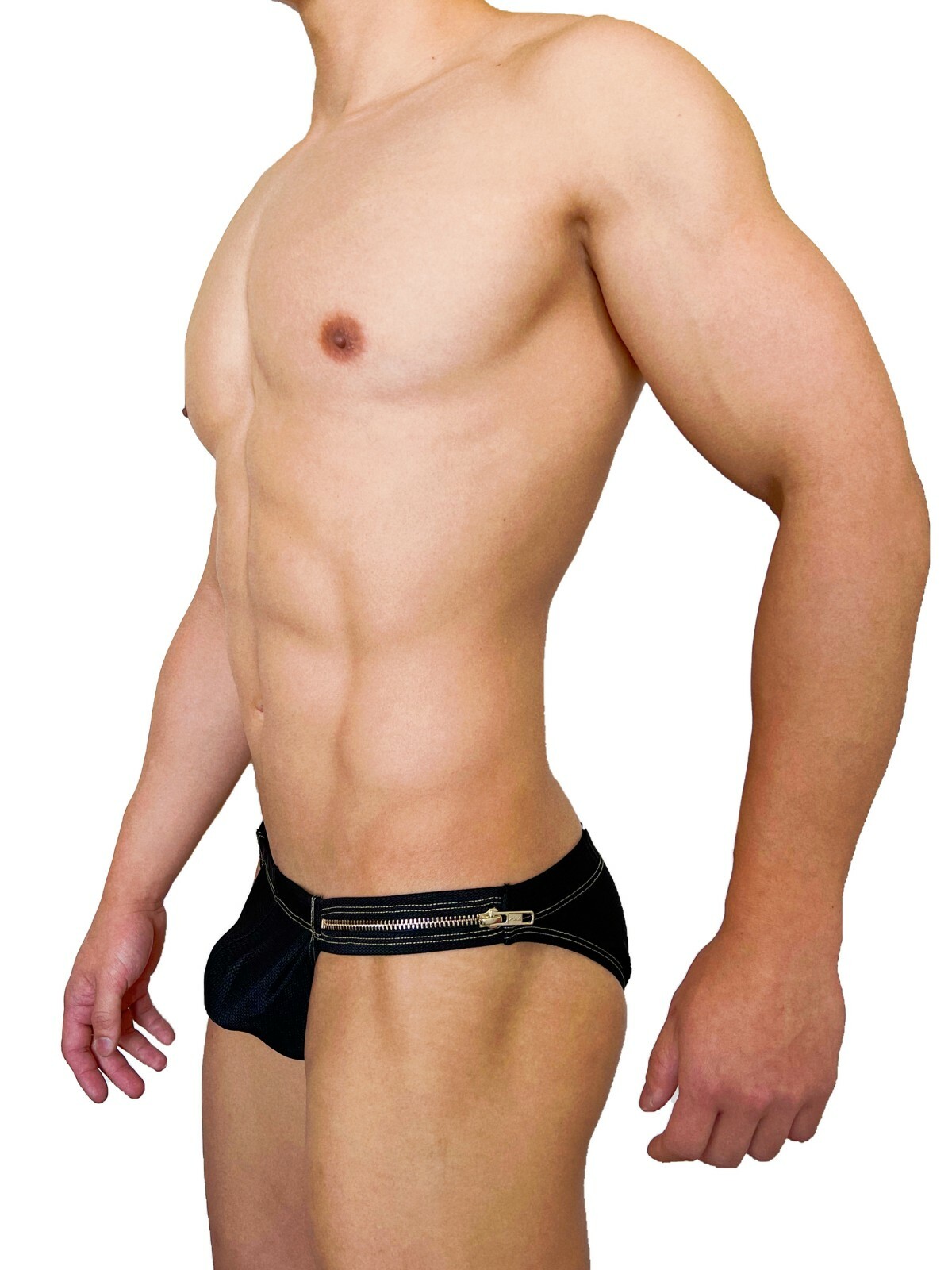 Zipper Premium 側開拉鍊 迷你三角內褲 半透黑