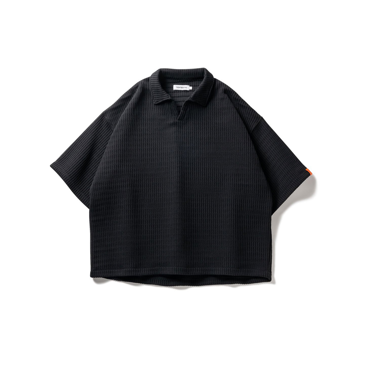 TIGHTBOOTH - Mystery Gauge Open Polo Shirt - Black
