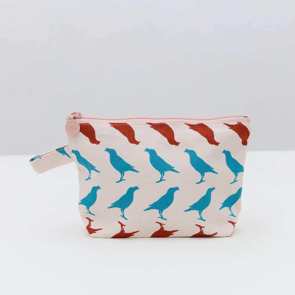 拉鏈梯形收納包/台灣八哥5號/古宅紅粉