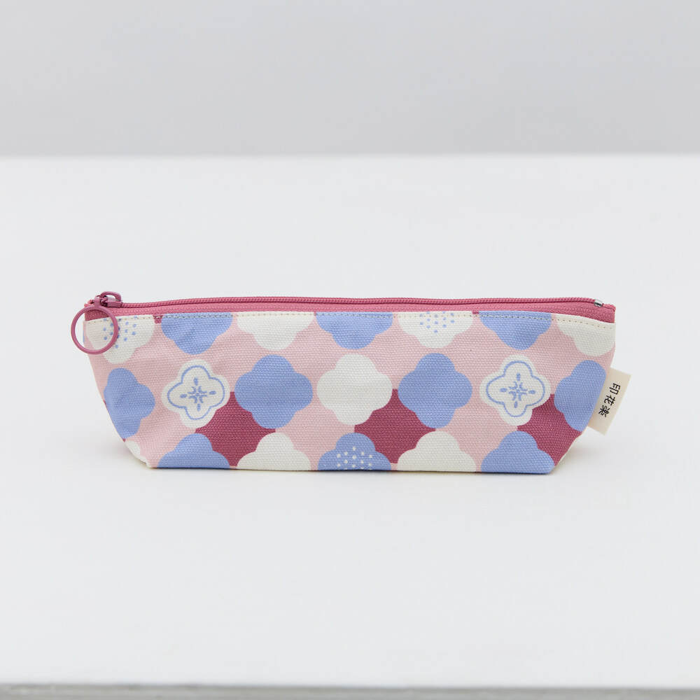 拉鏈筆袋/玻璃海棠2號/霧花粉