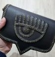 [S] CHIARA FERRAGNI EYELIKE STUDS CROSSBODY BAG,BLACK, 74SB4BA2-ZS518-PL9 (SCF202)