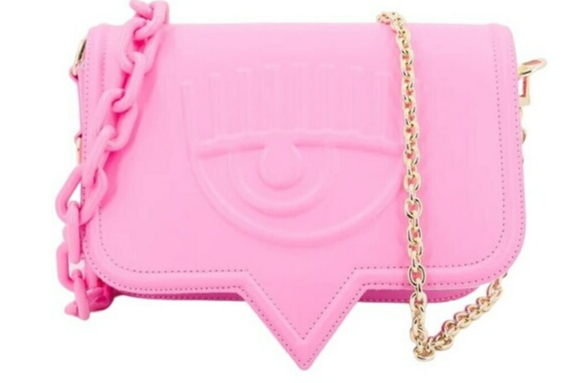 [S] CHIARA FERRAGNI 74SB4BA3 ZS517424 EYELIKE CROSSBODY BAG,PINK WITH GOLD CHAIN, 8052672426499 (SCF209)