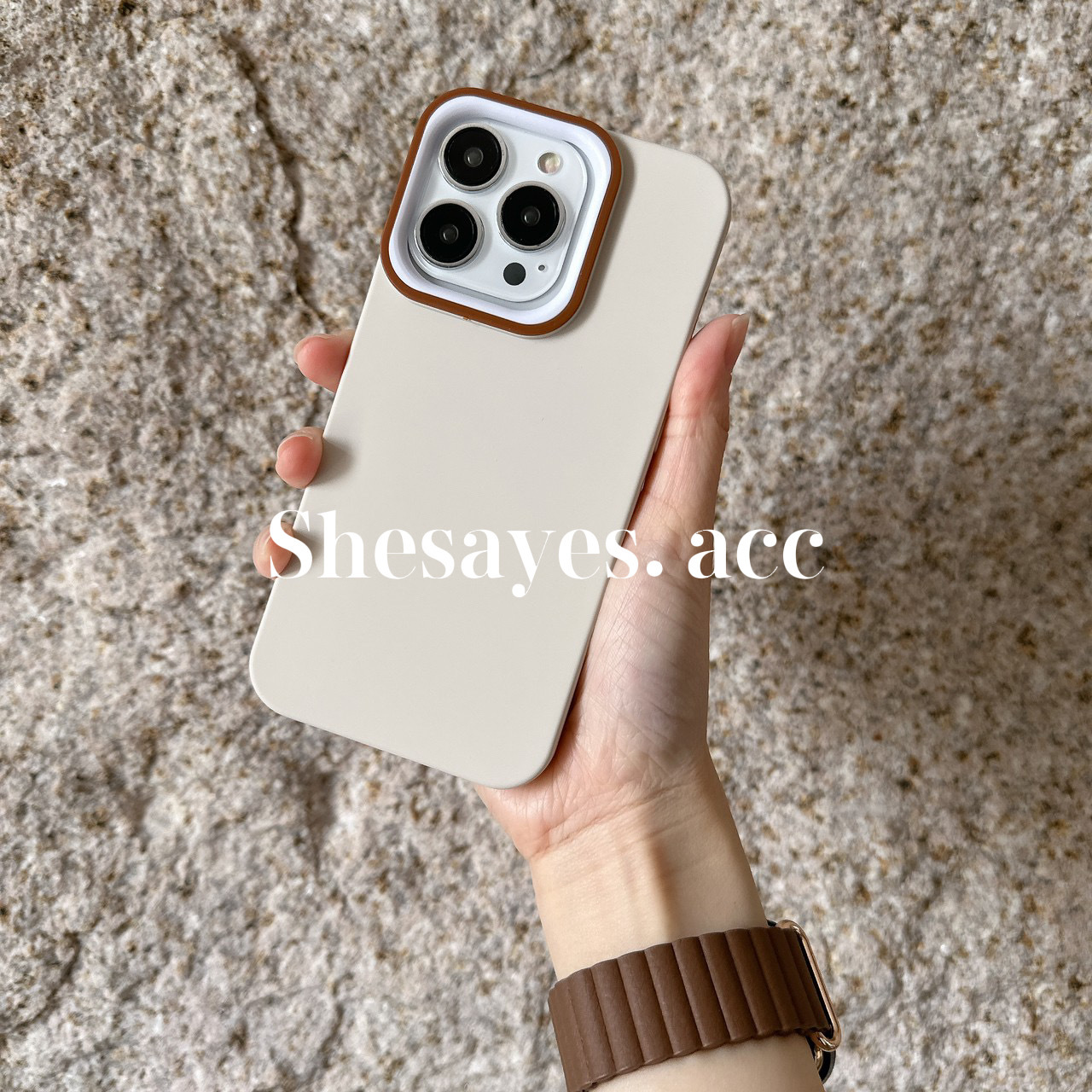 IPHONE奶油白簡約全包手機殼