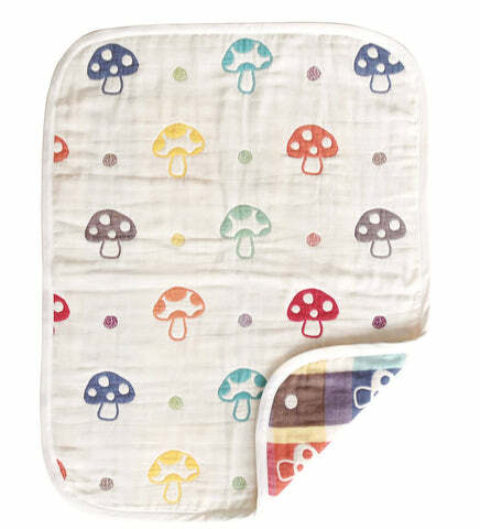日本製 Hoppetta 蘑菇六重紗被 54x66cm