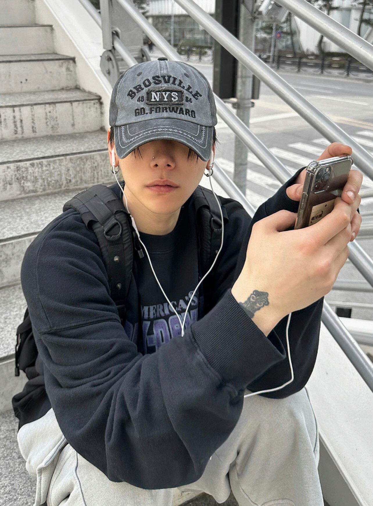 HOLY IN CODE NYS 刺繡 復古 區塊 水洗 棒球帽