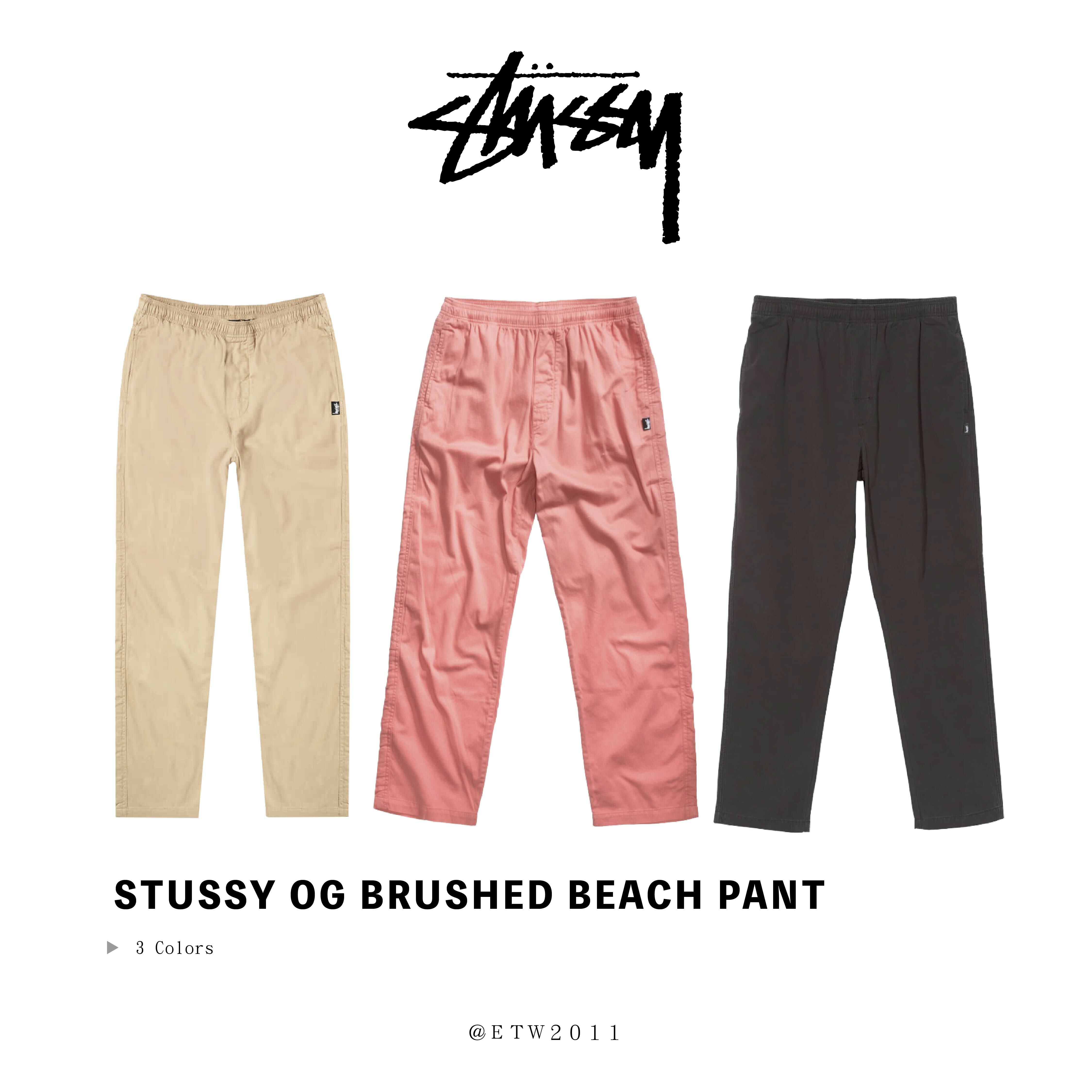 ☆ETW☆【EASY TO WEAR】STUSSY OG BRUSHED BEACH PANT 工作褲 長褲 現貨 黑色 卡其