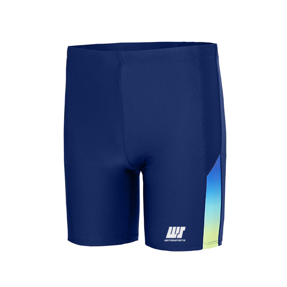 男士 LOGO 漸變色及膝泳褲 - 深藍