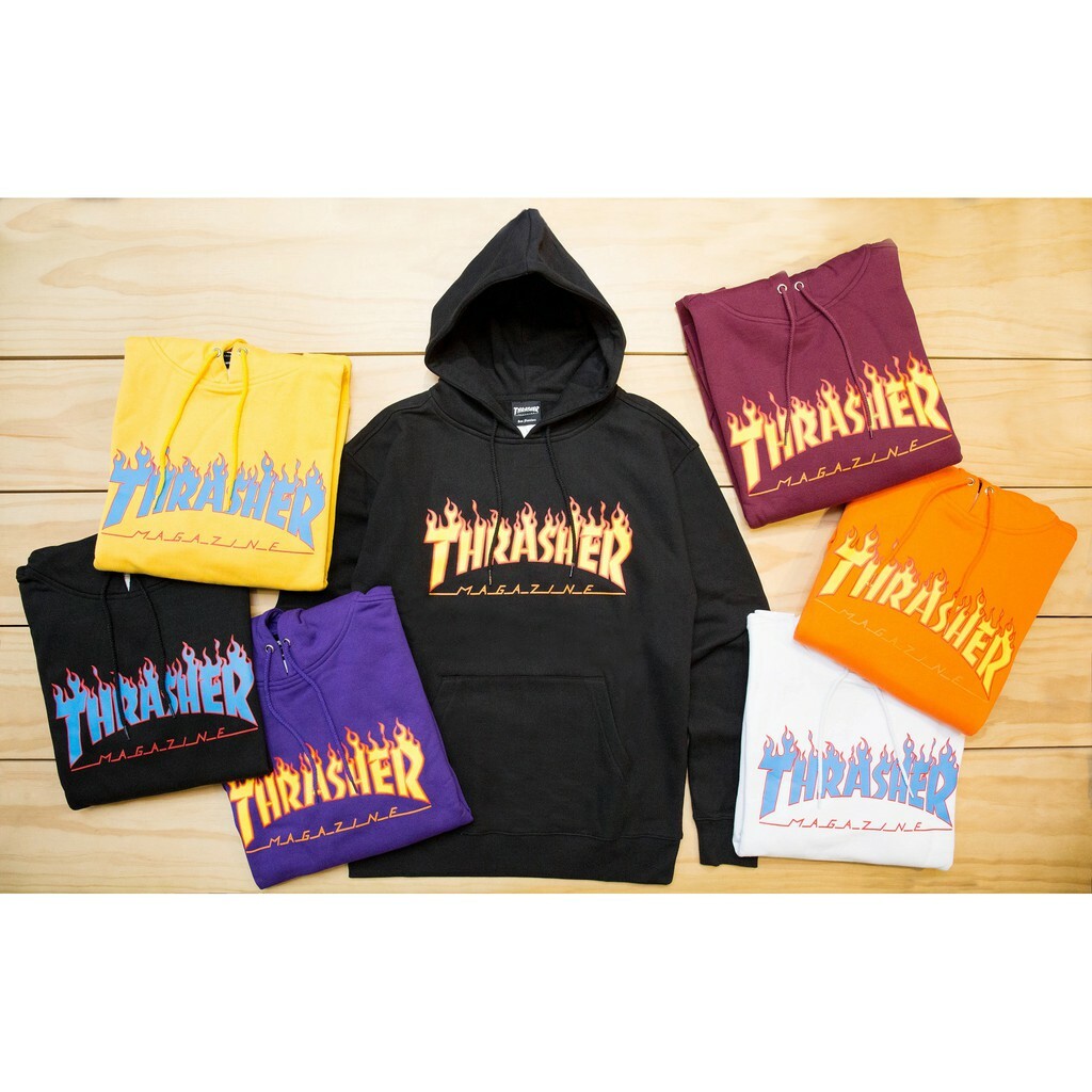 ☆ETW☆【EASY TO WEAR】日線 限量 THRASHER FLAME  HOOD 火焰 連帽 帽T 現貨 七色