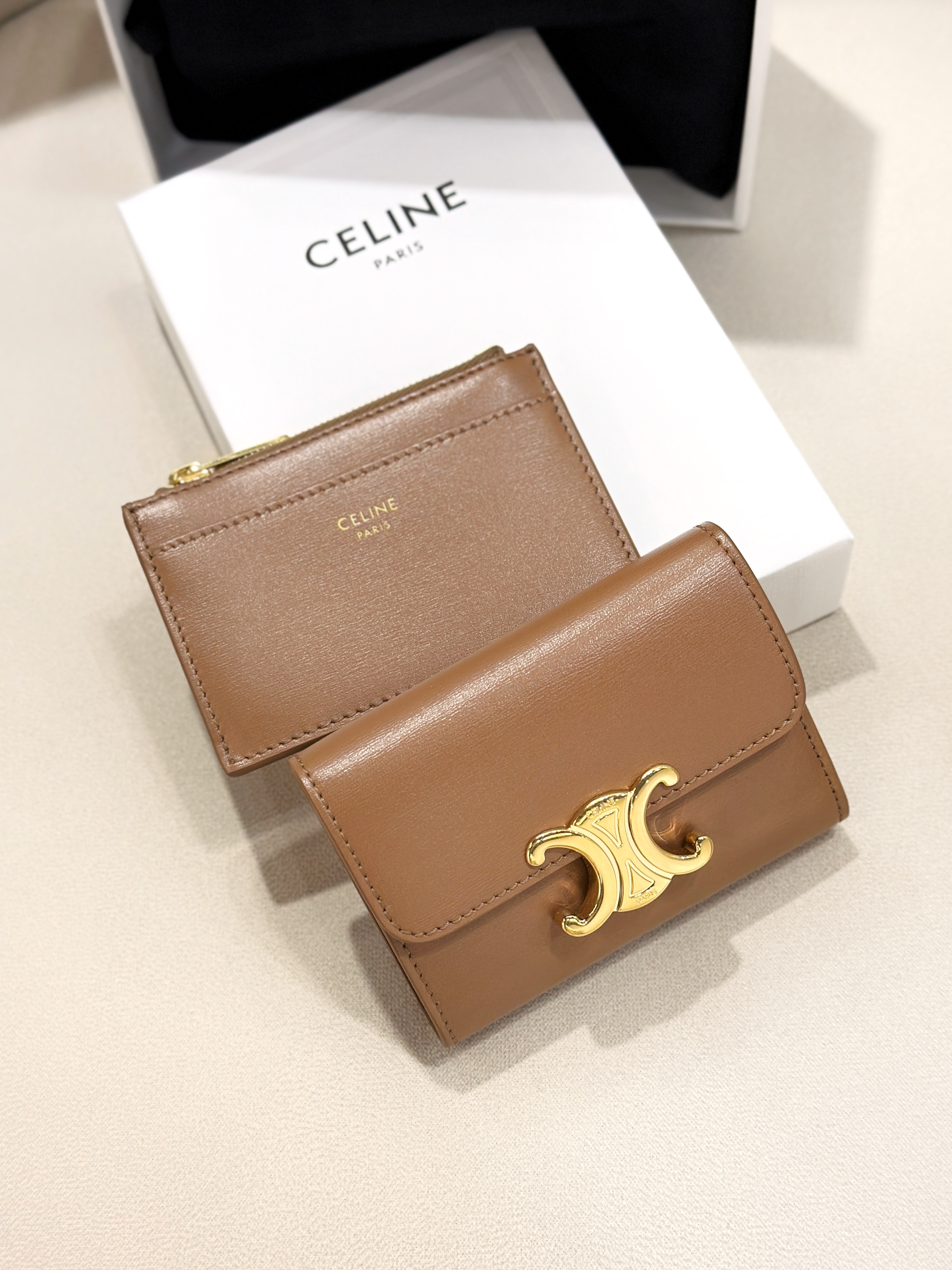 CELINE Compact Wallet with Coin Triomphe