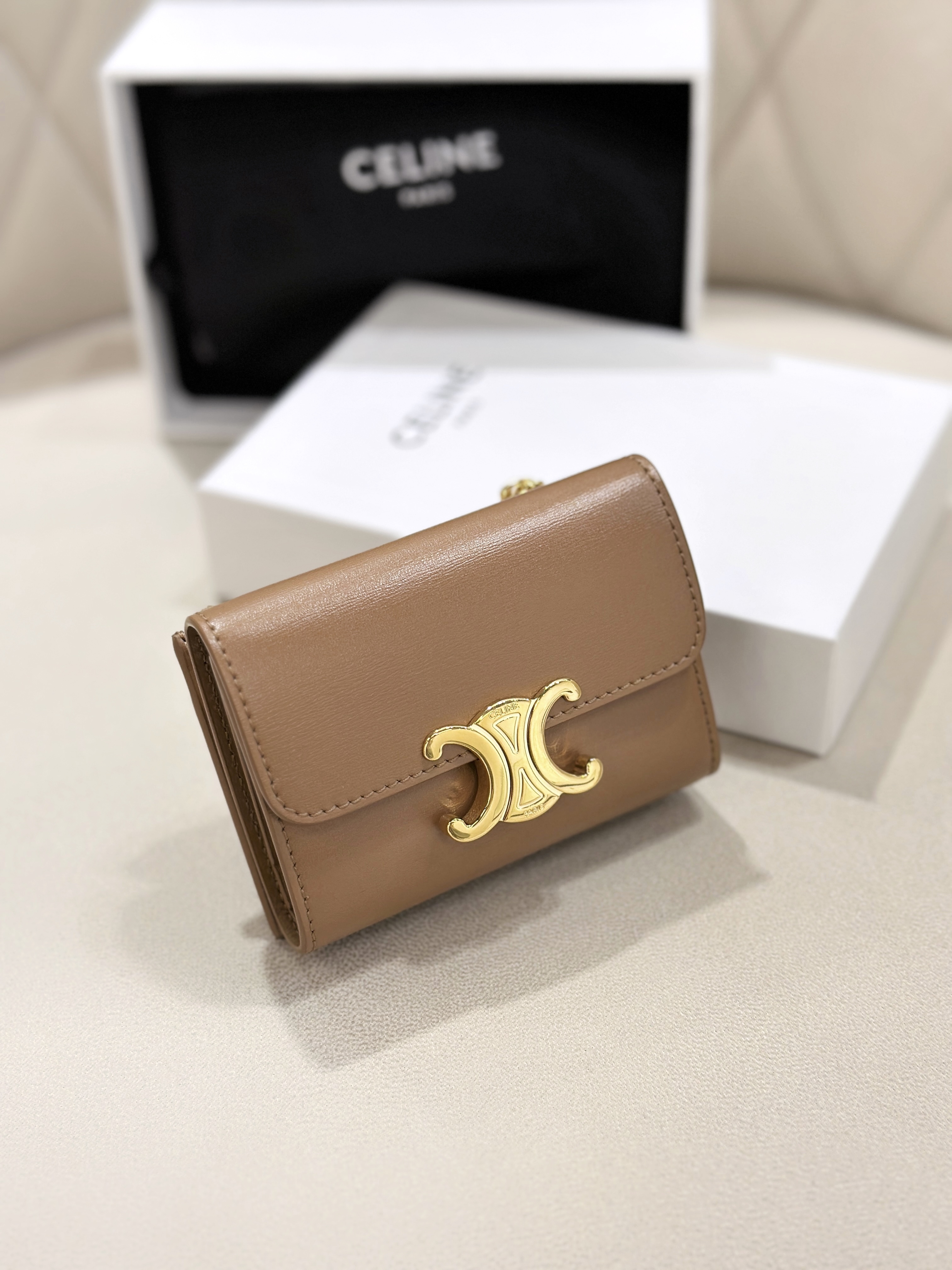 CELINE Compact Wallet with Coin Triomphe