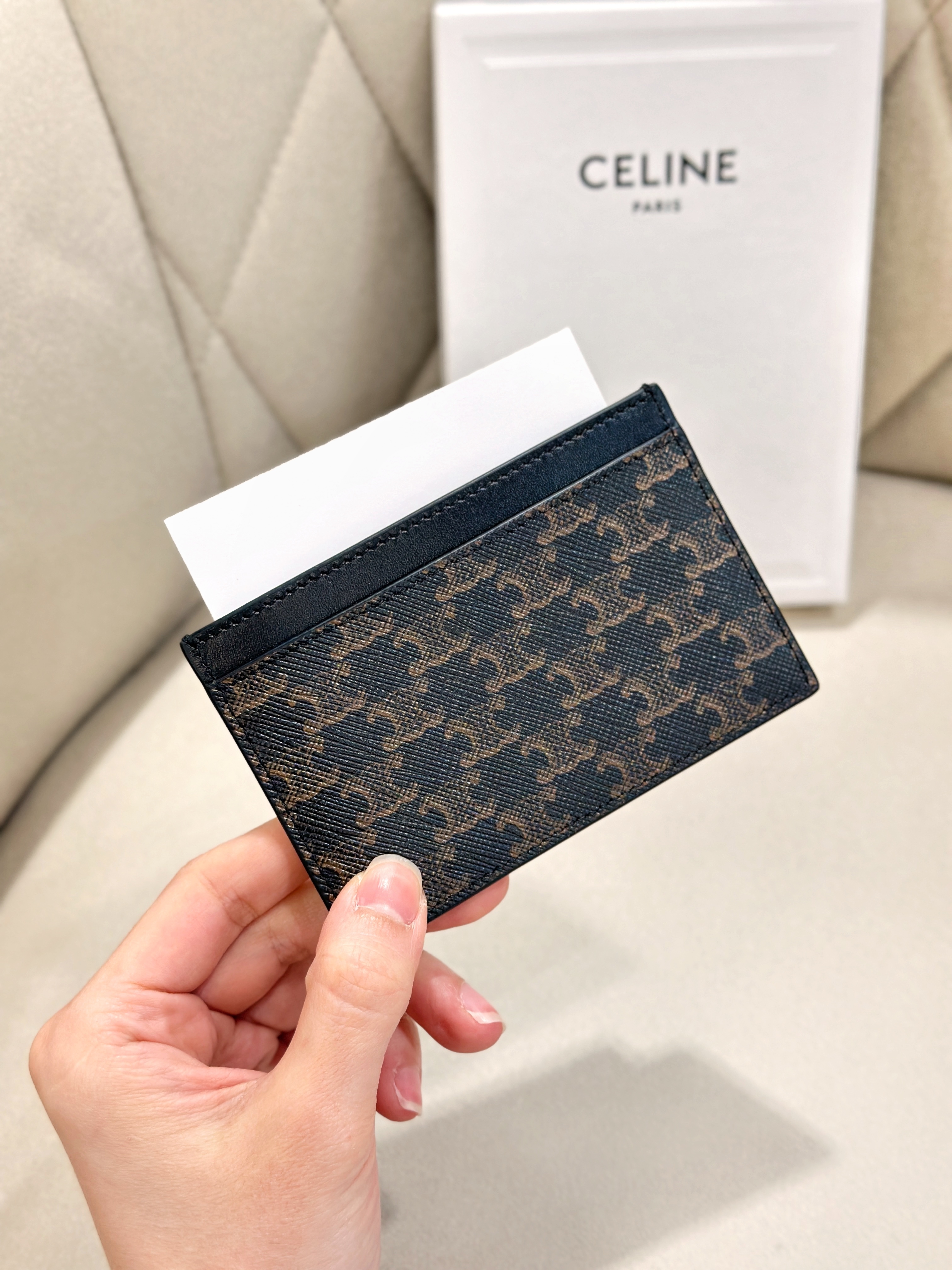 CELINE Cardholder in Triomphe Canvas