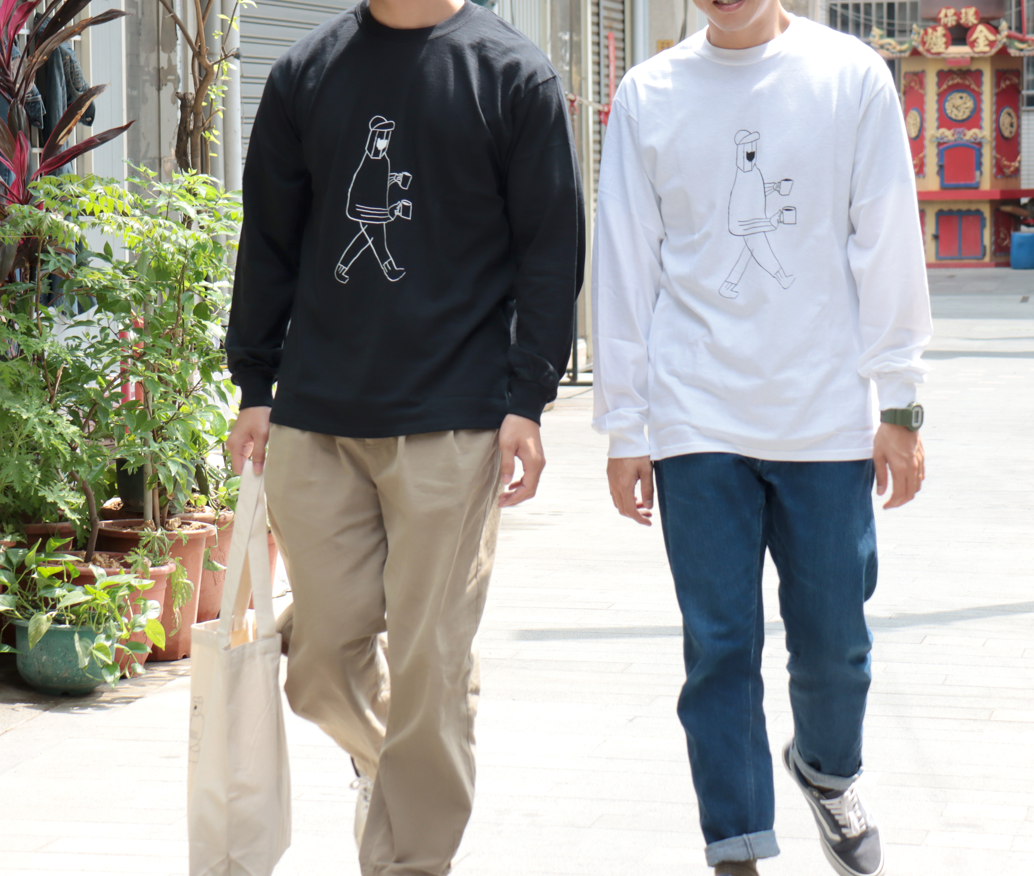 【6かく珈琲】6oz 品牌薄長T