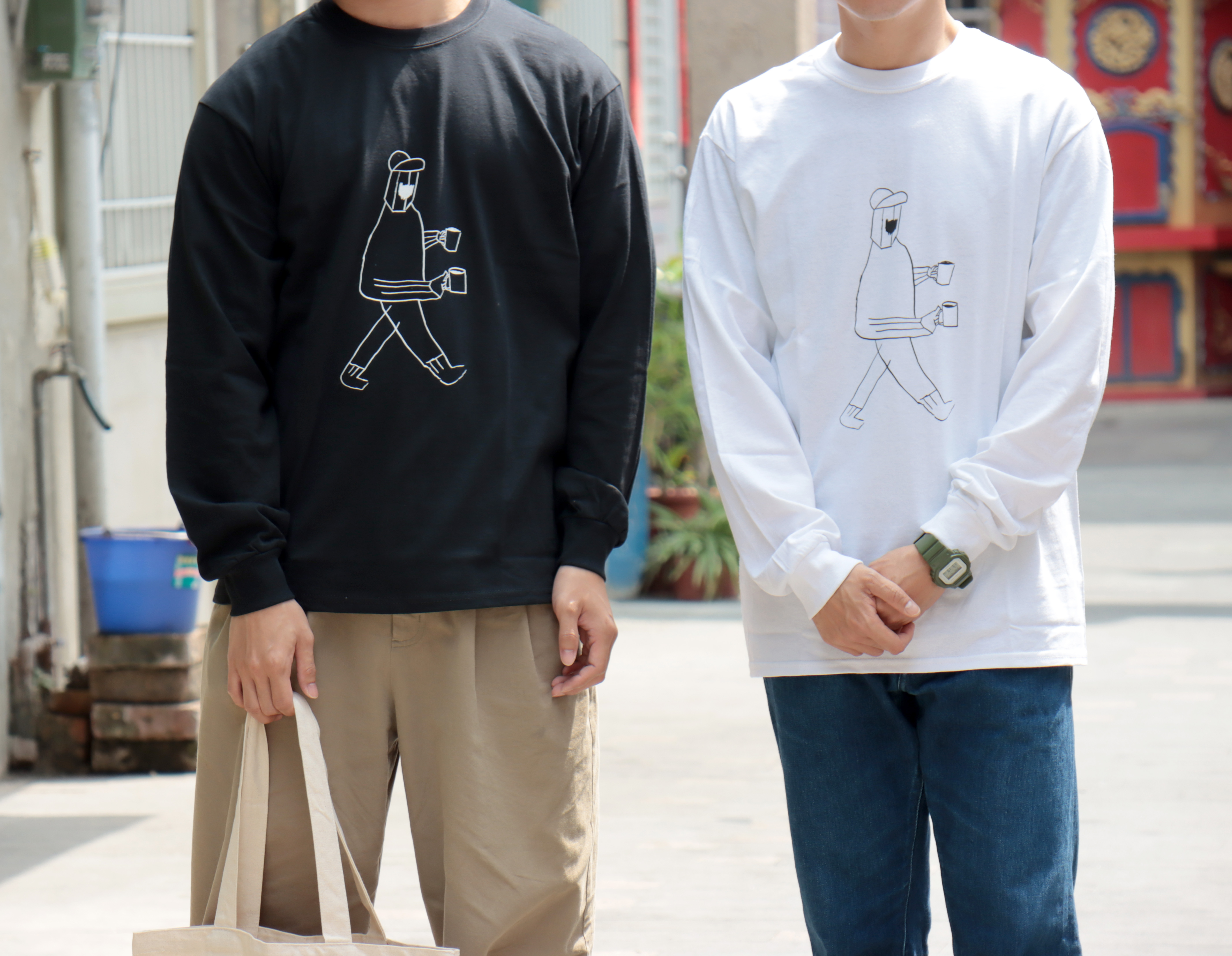 【6かく珈琲】6oz 品牌薄長T