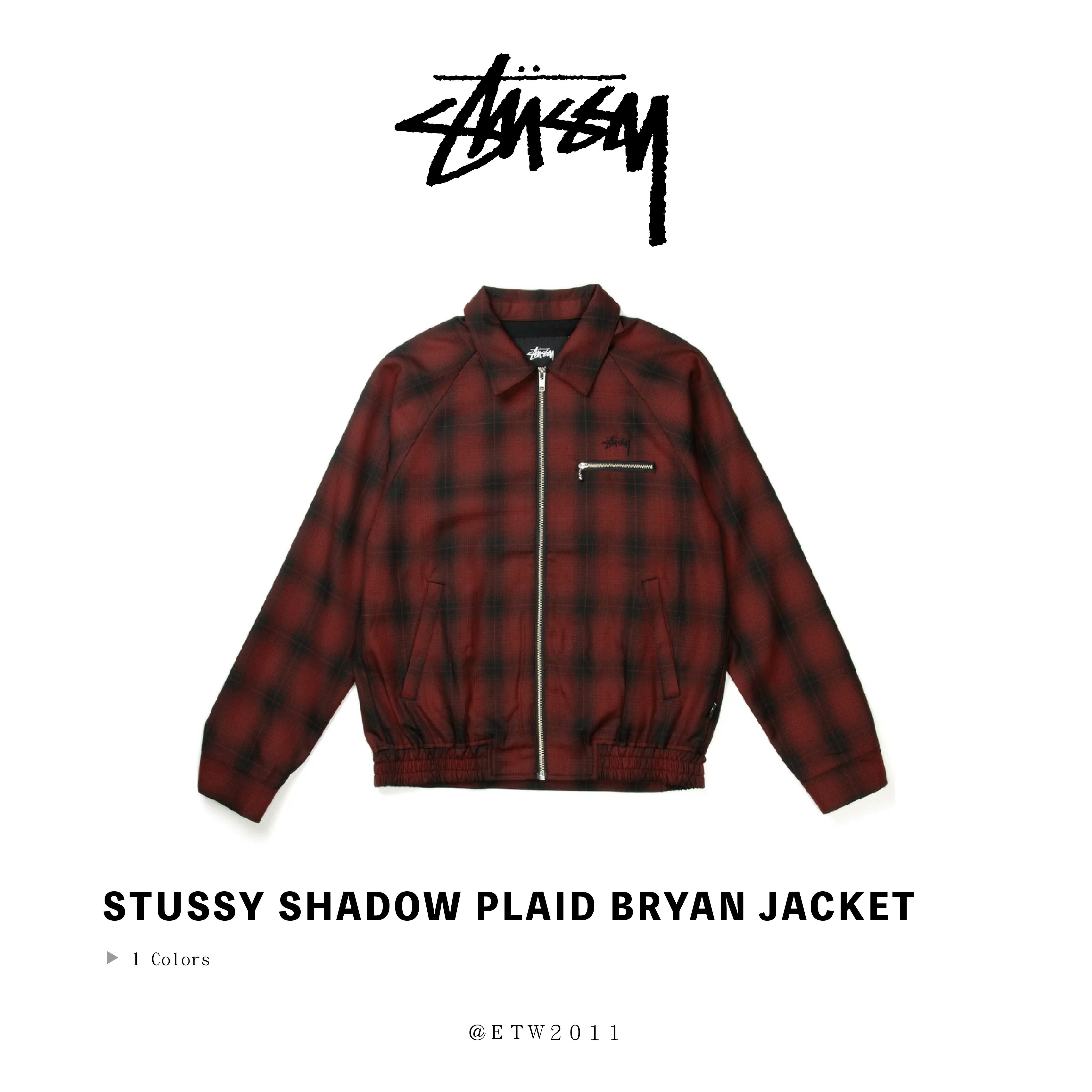 ☆ETW☆【一中店】Stussy Shadow Plaid Bryan Jacket 格紋教練外套夾克現