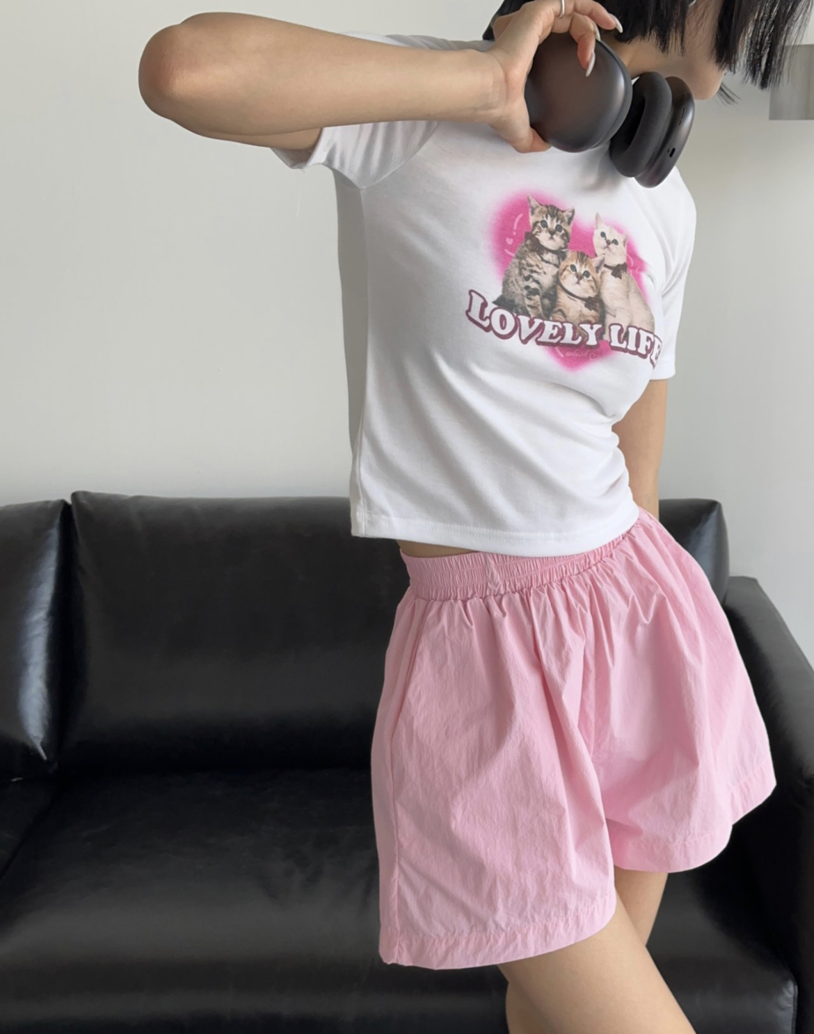 KR LOVELY LIFE CAT TEE 3 COLORS