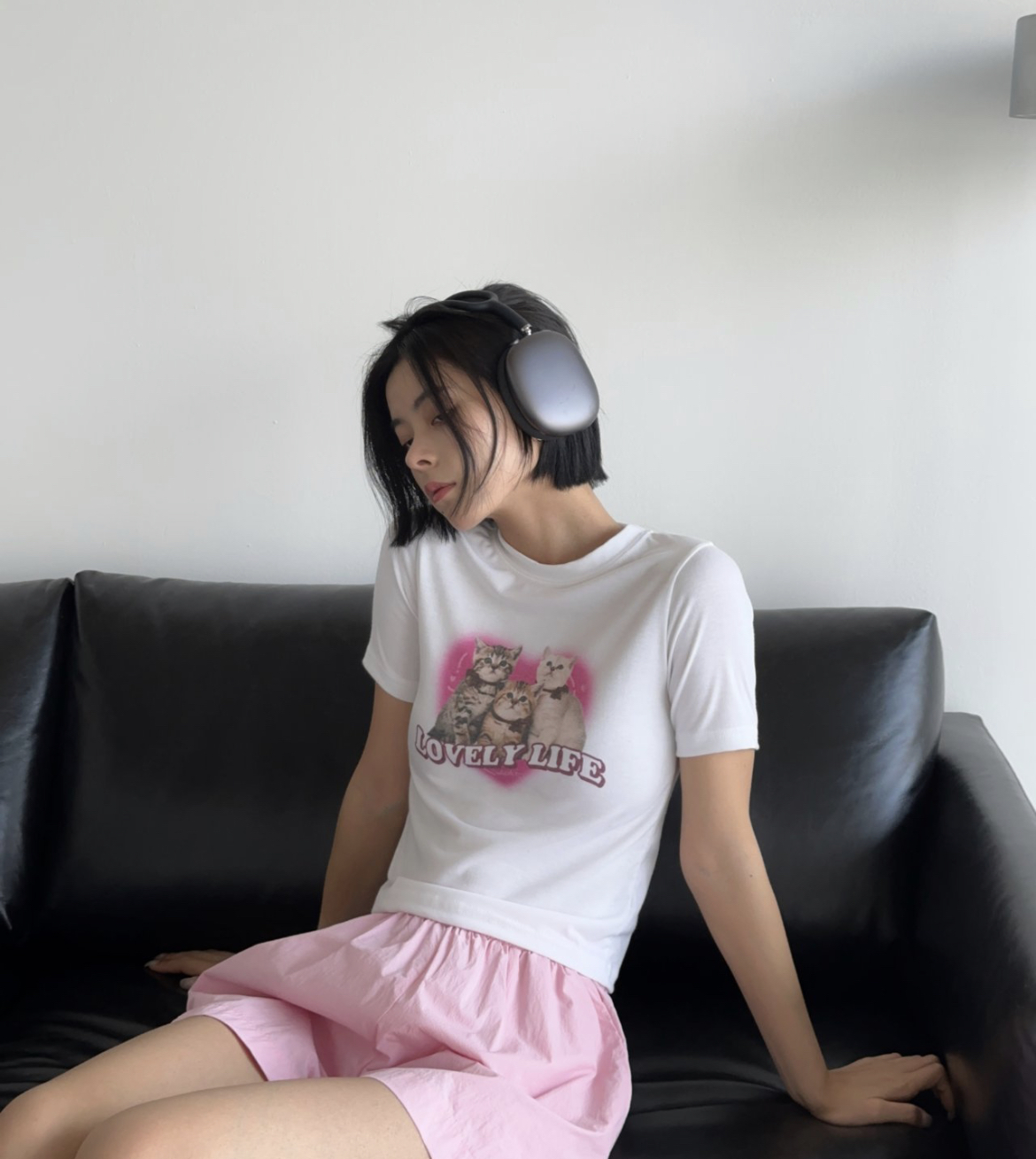 KR LOVELY LIFE CAT TEE 3 COLORS
