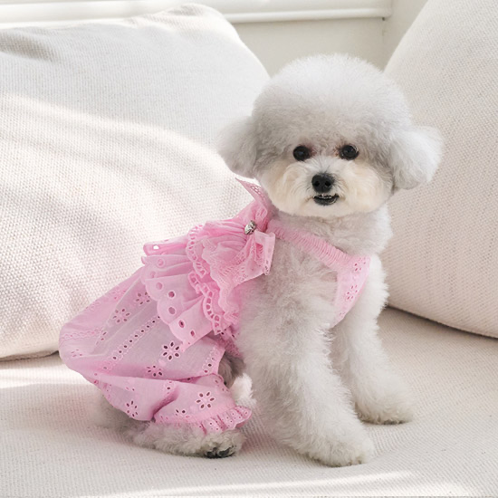 寬鬆吊帶-簍空蕾絲-粉紅- It’s sunny outside