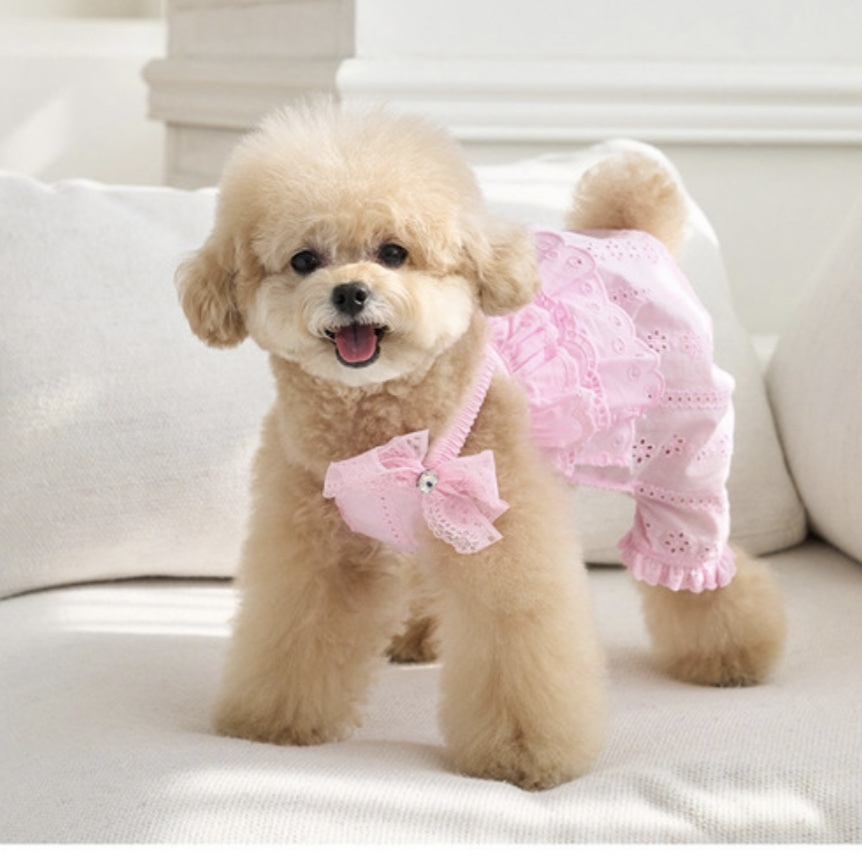 寬鬆吊帶-簍空蕾絲-粉紅- It’s sunny outside