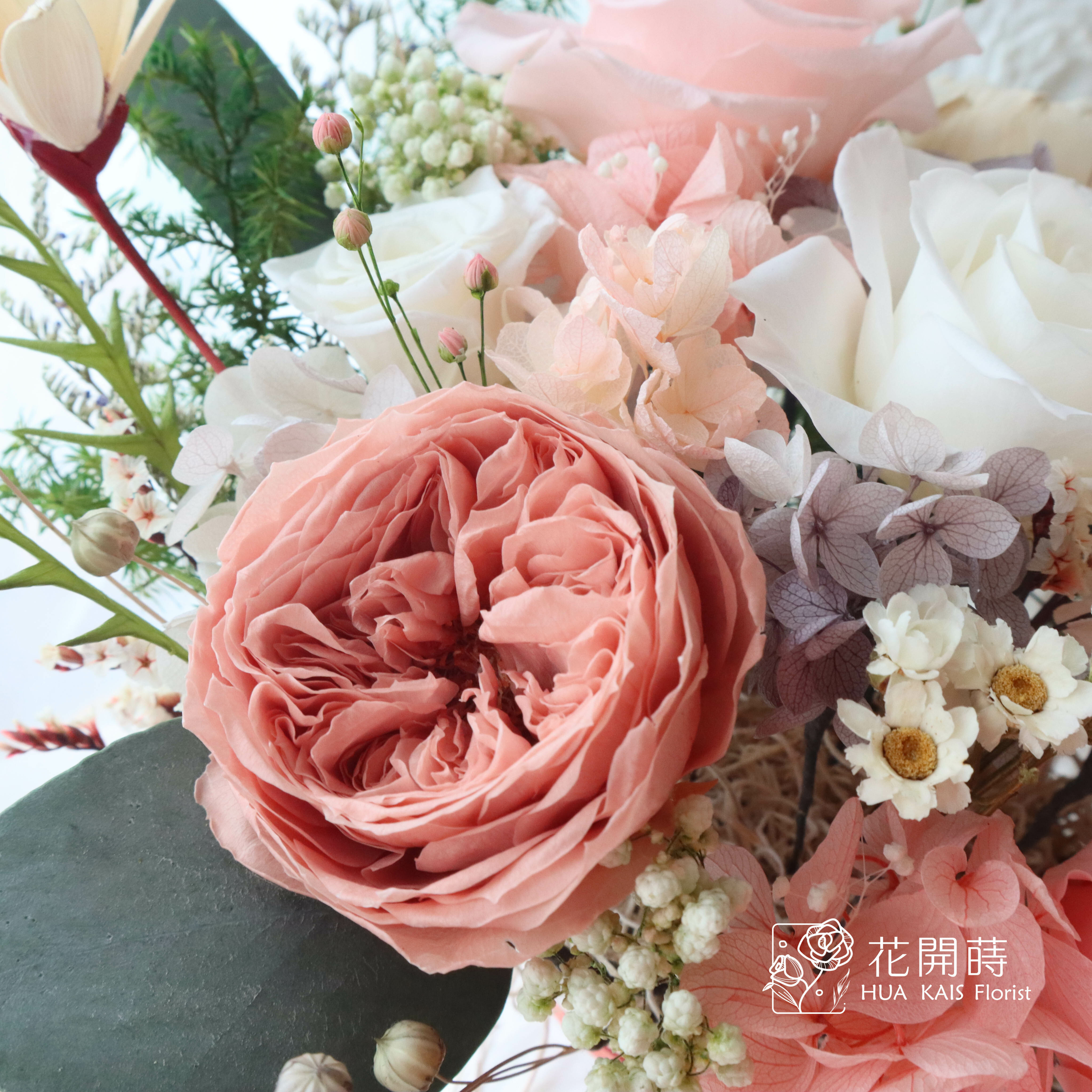 永生桌花|春日粉(L)|開幕賀禮|新居賀禮|母親節禮物|永生花禮