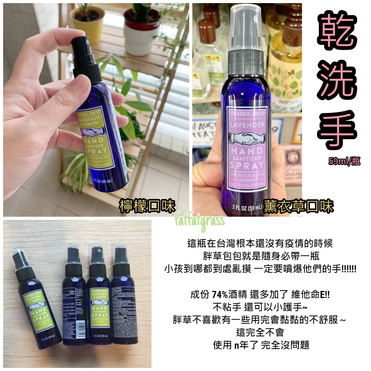 【現貨】美國 Trader Joe's 超市 乾洗手 檸檬 薰衣草 香味