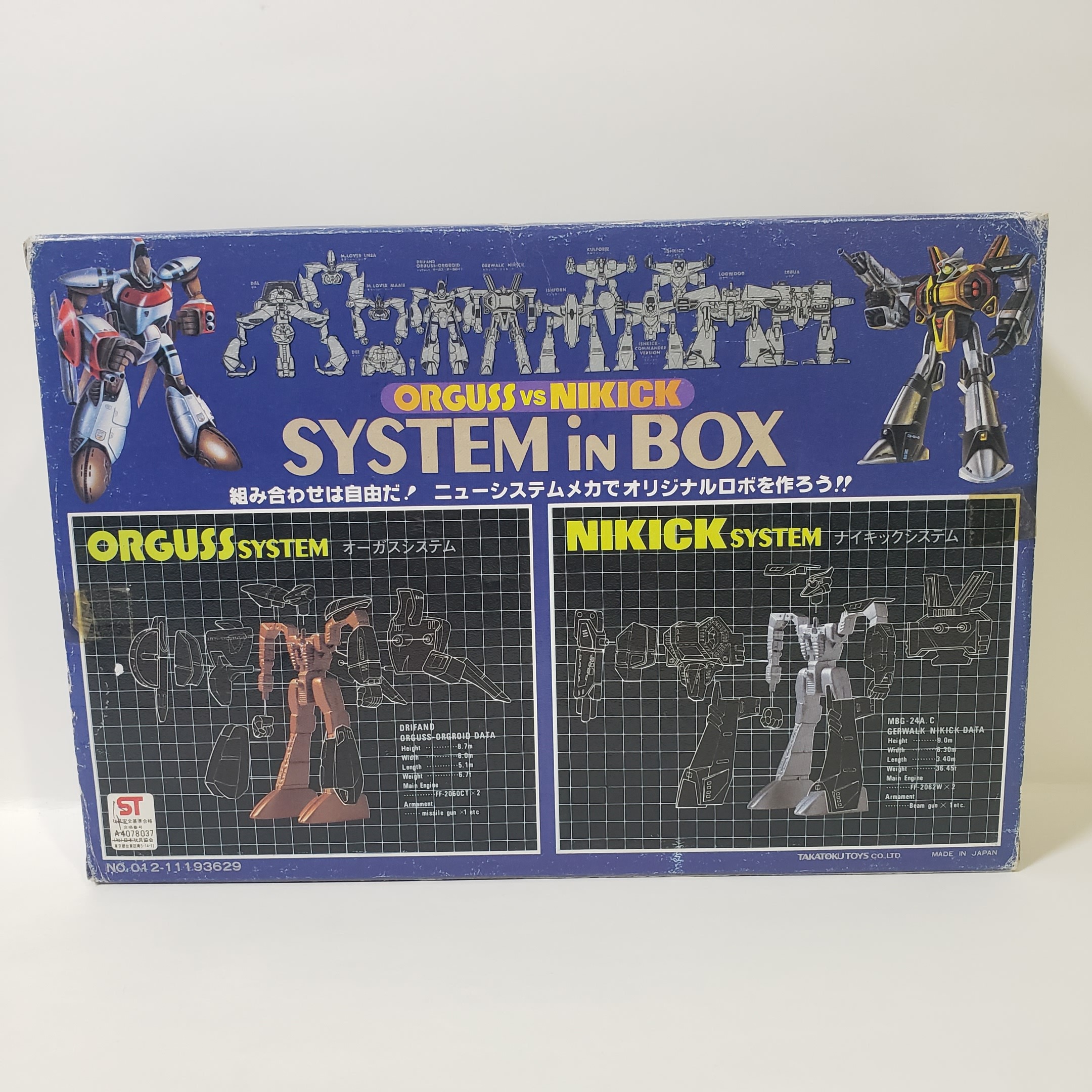 超時空世紀ORGUSS vs NIKICK 小合金boxset TAKATOKU 80年代日本製