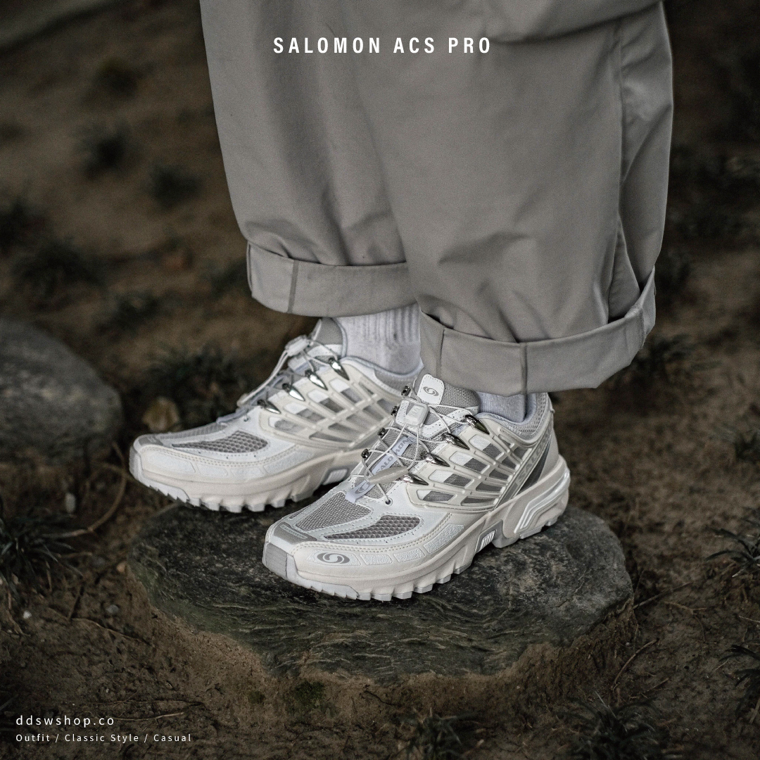 "現貨" Salomon ACS PRO 機能 越野 登山鞋 灰白
