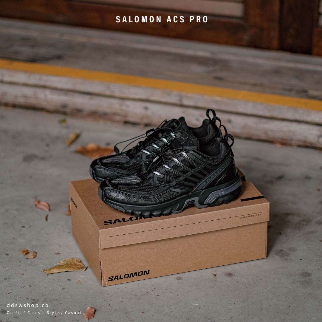 Salomon ACS PRO 機能越野登山鞋全黑