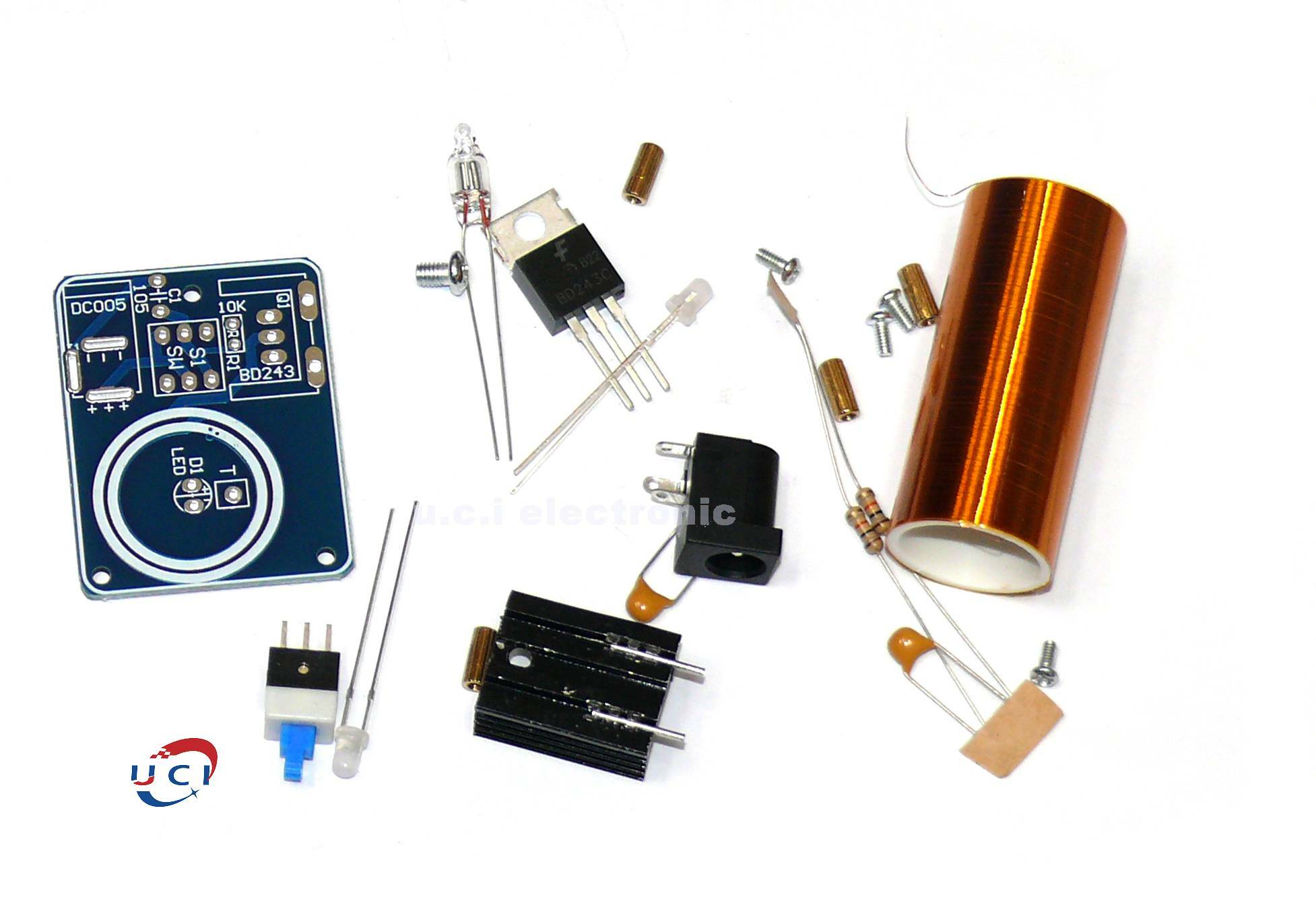 【UCI電子】(K-3)  DIY套件 特斯拉線圈 件件音樂線圈 等離子電弧打火 趣味 電子製作 散件