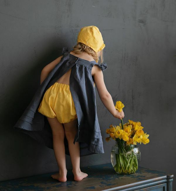 (預購)ALL THE BEAUTIFUL LINEN 後開襟小天使洋裝 OPEN BACK PINAFORE