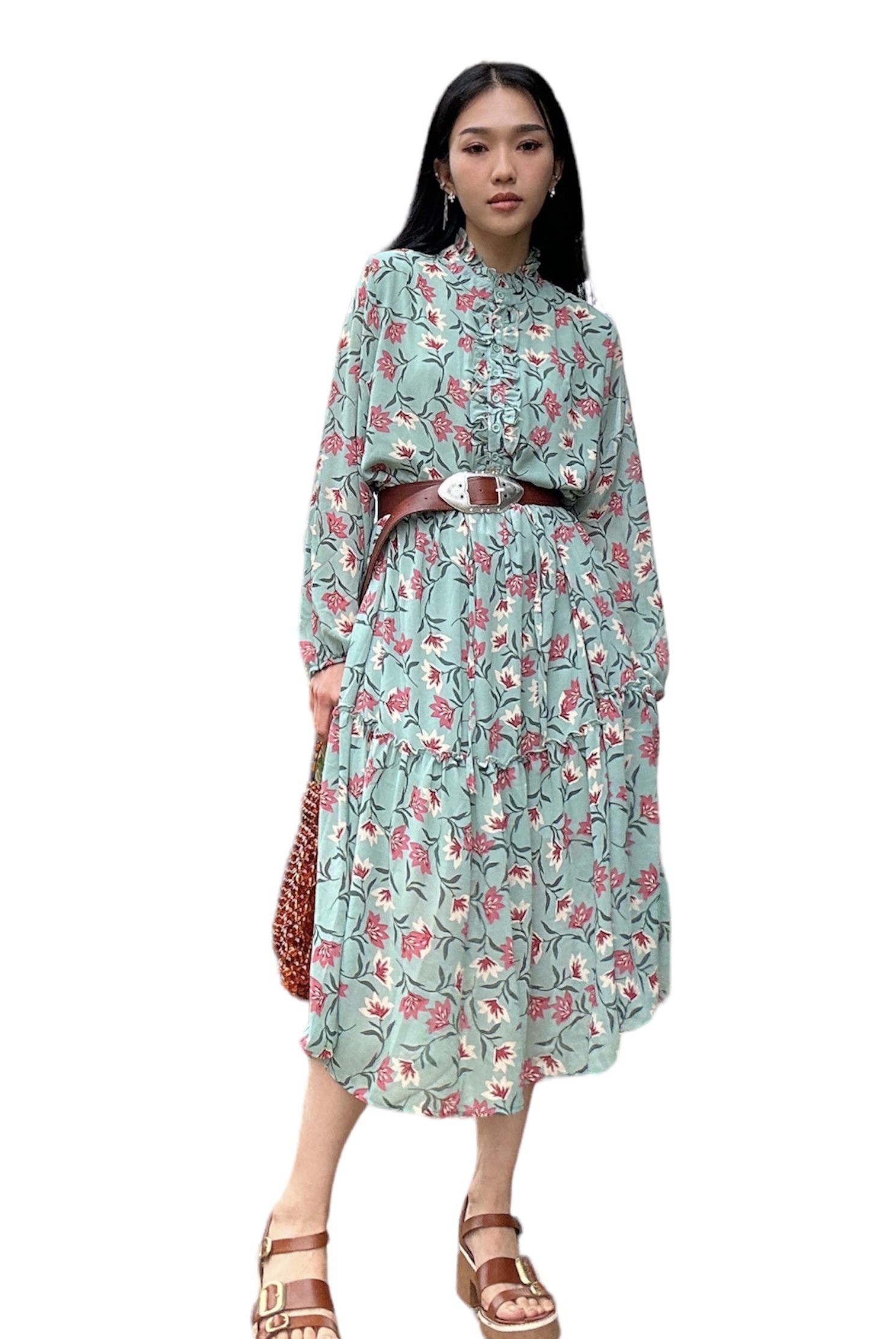 古著風花花連身裙（現貨款式）