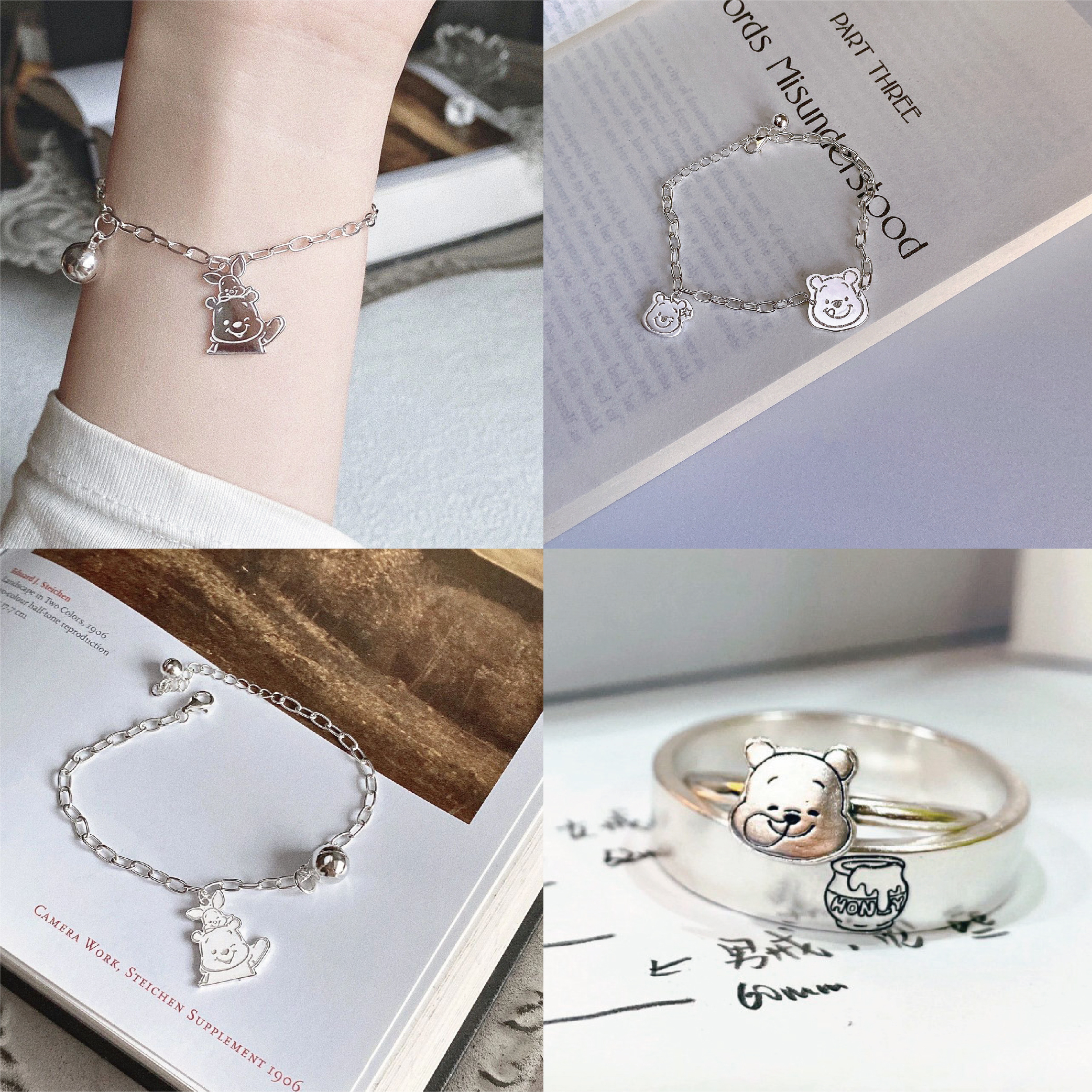 超可愛卡通小熊維尼winnie pooh手鍊/吊墜/戒指