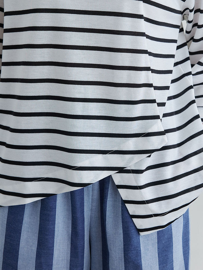 謎題答案拼接七分袖上衣-馬克