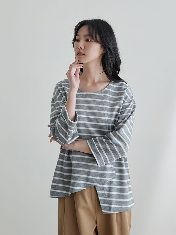 謎題答案拼接七分袖上衣-安德森