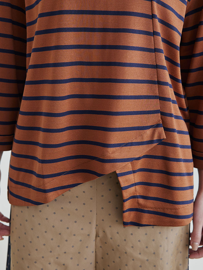 謎題答案拼接七分袖上衣-喬治