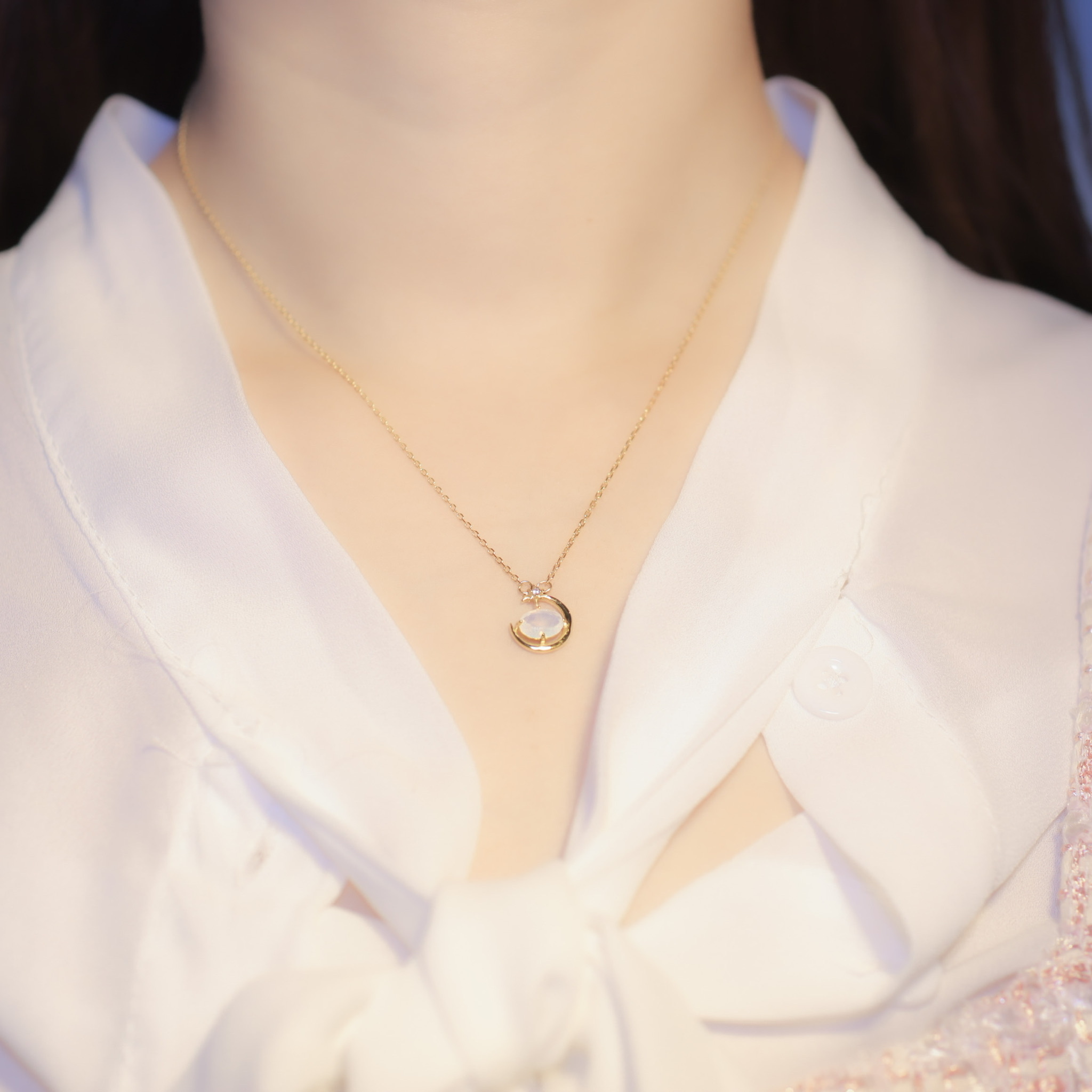 | 925純銀・蛋白石 | 星臨月球項鍊 | NE0412 |