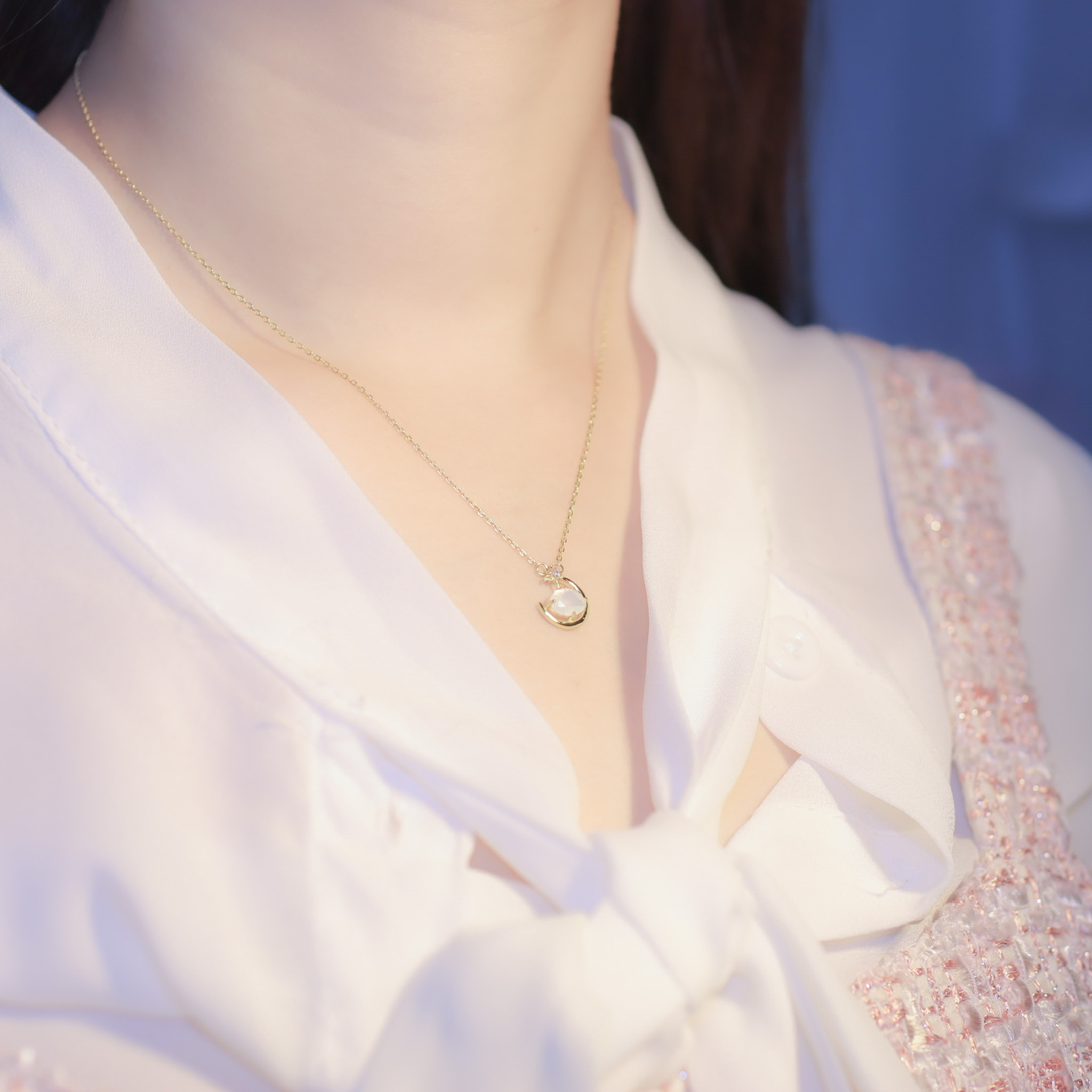 | 925純銀・蛋白石 | 星臨月球項鍊 | NE0412 |